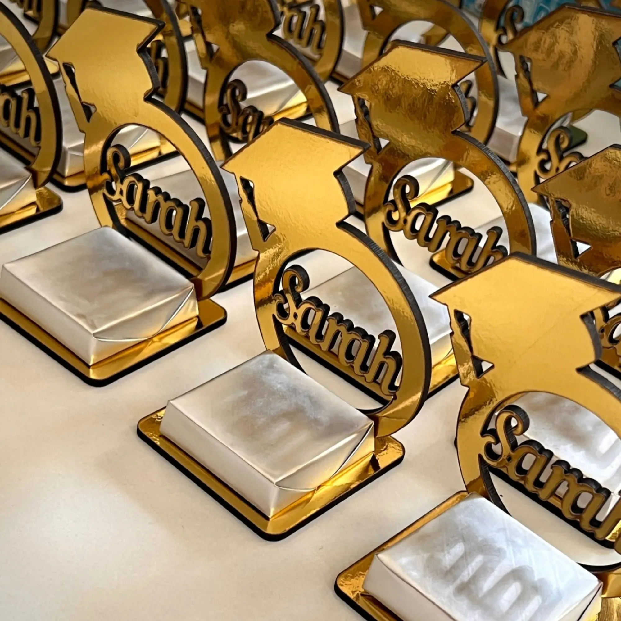 Gourmet Graduation Chocolate Favors with Custom Colors