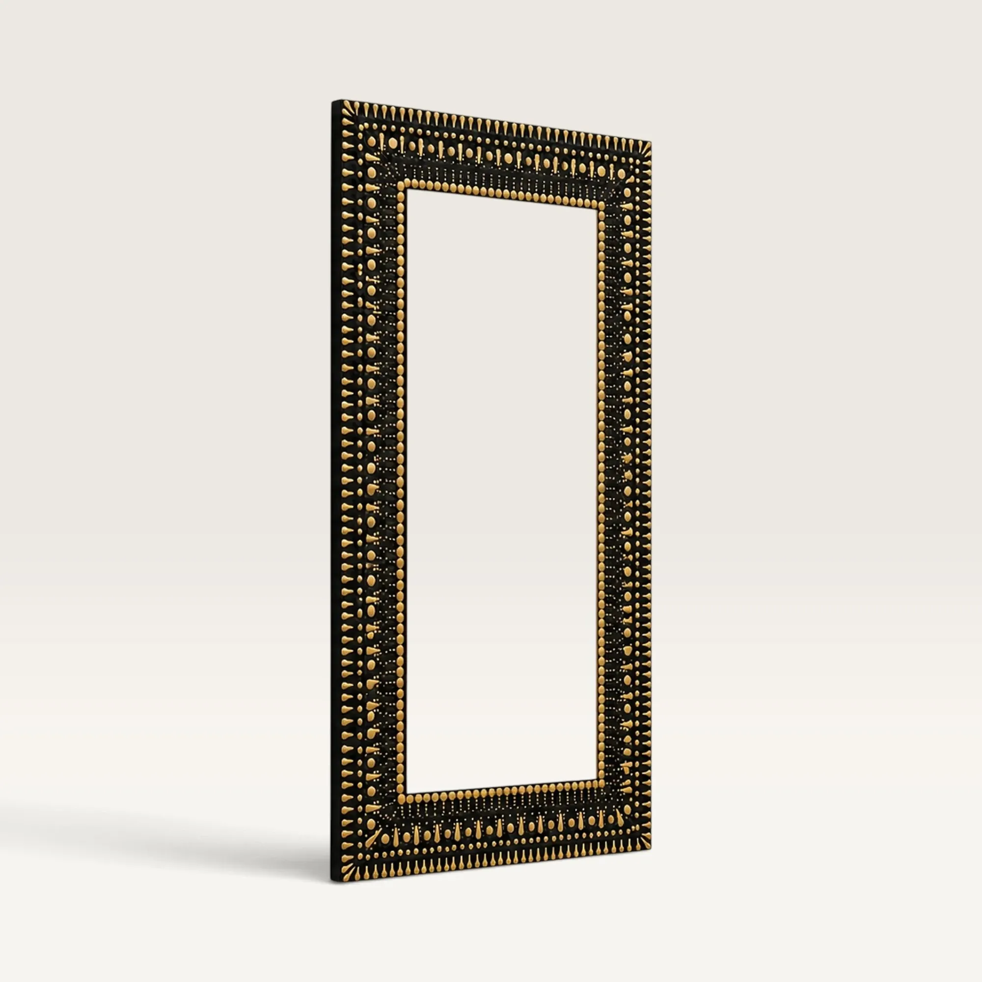 Hand-Painted Wooden Wall Mirror with Mandala Frame (Available In Sizes)