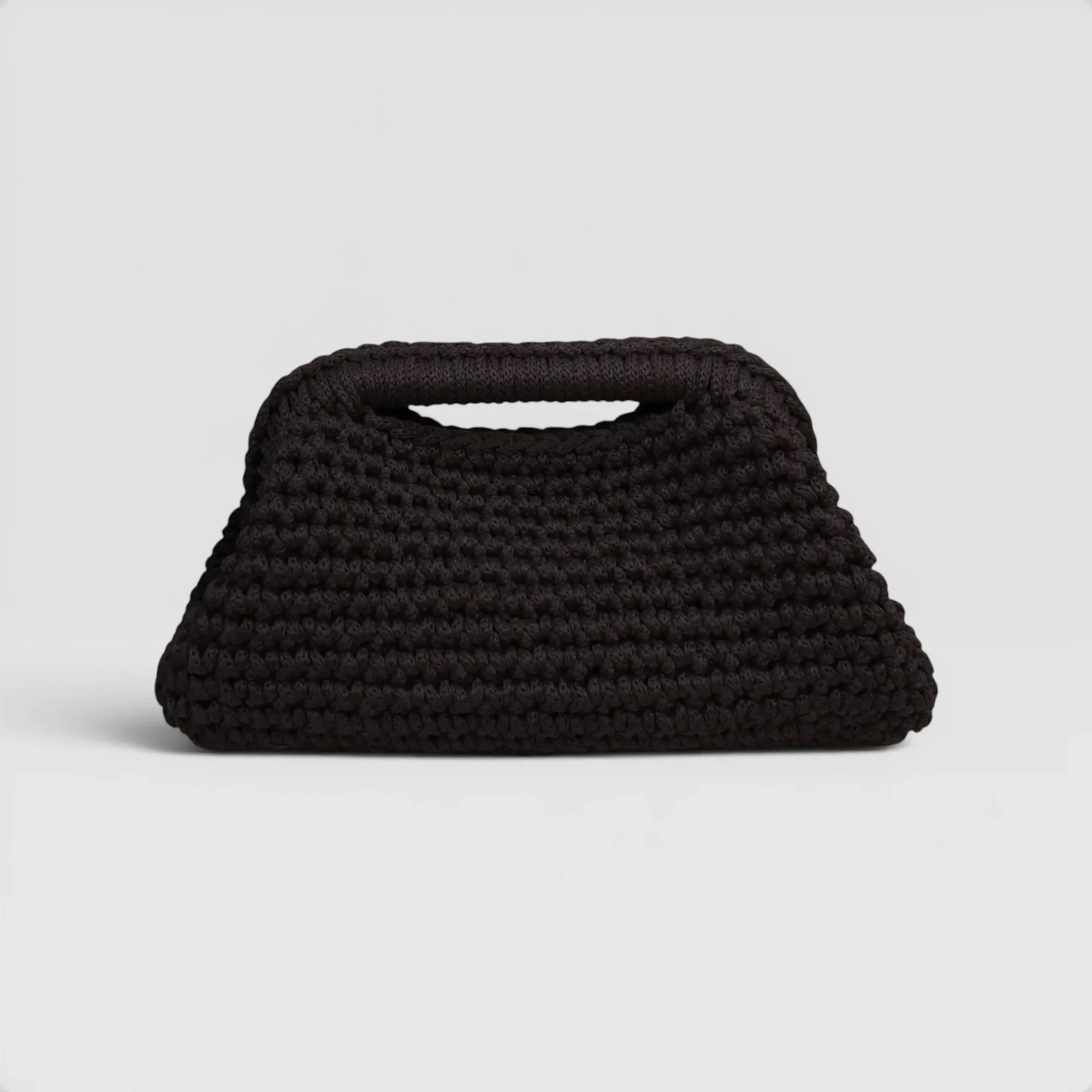 Dark Brown Medium Crochet Clutch in Premium Macrame Yarn