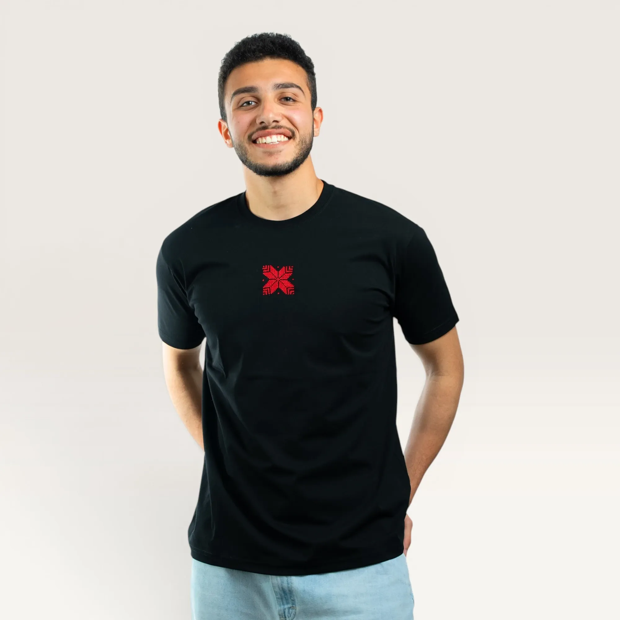 Reesh Feather Hand-Embroidered T-Shirt with Size Options