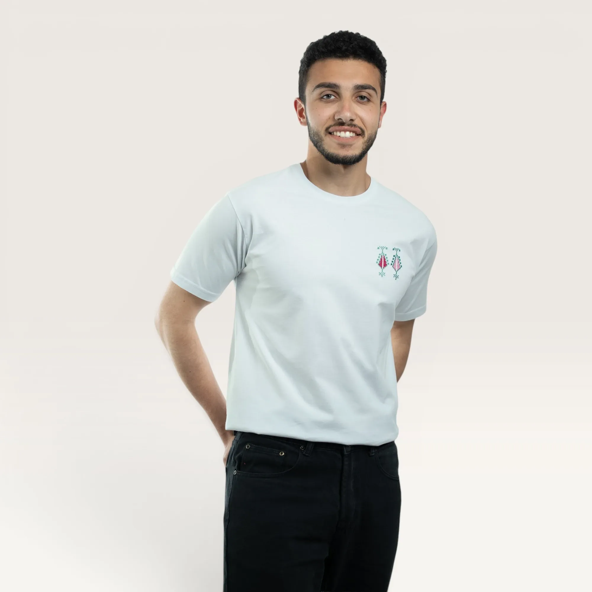Khalil Sarwa Cypress Tree Hebron Embroidered T-Shirt with Size Options