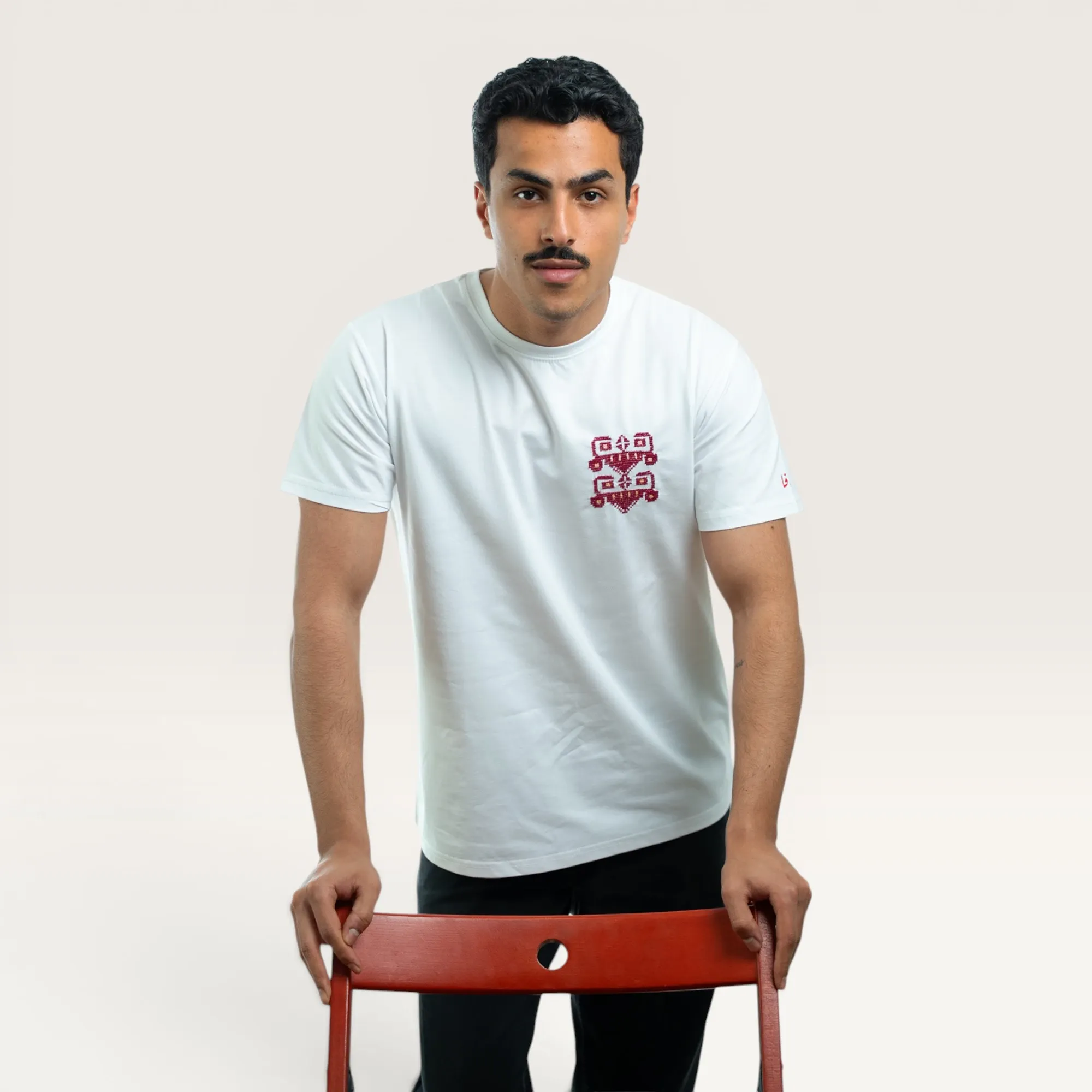 Yaffa Irq al Finjan Cup Hand-Embroidered T-Shirt with Size Options