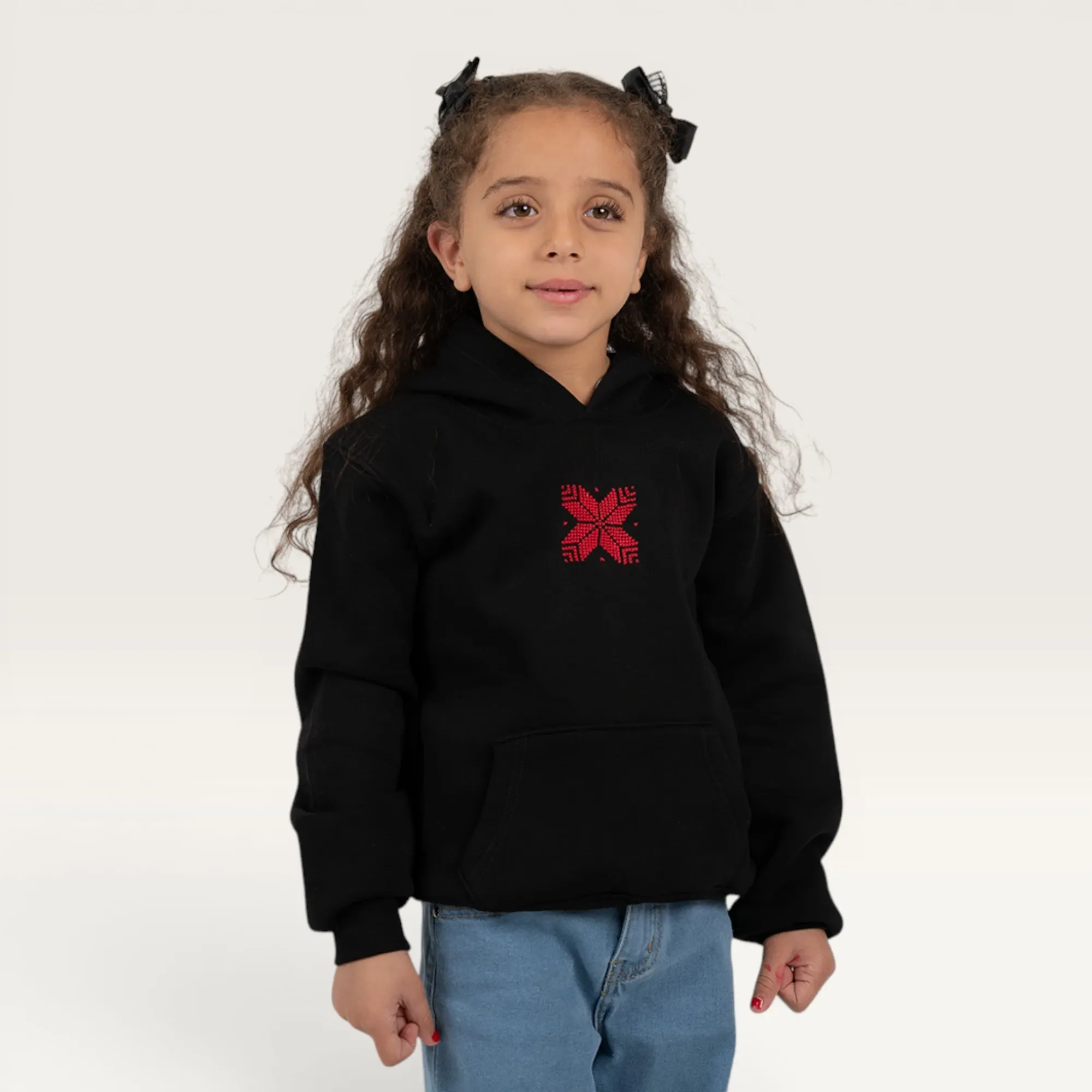 Reesh Kids Hand-Embroidered Hoodie with Size Options Heritage Design