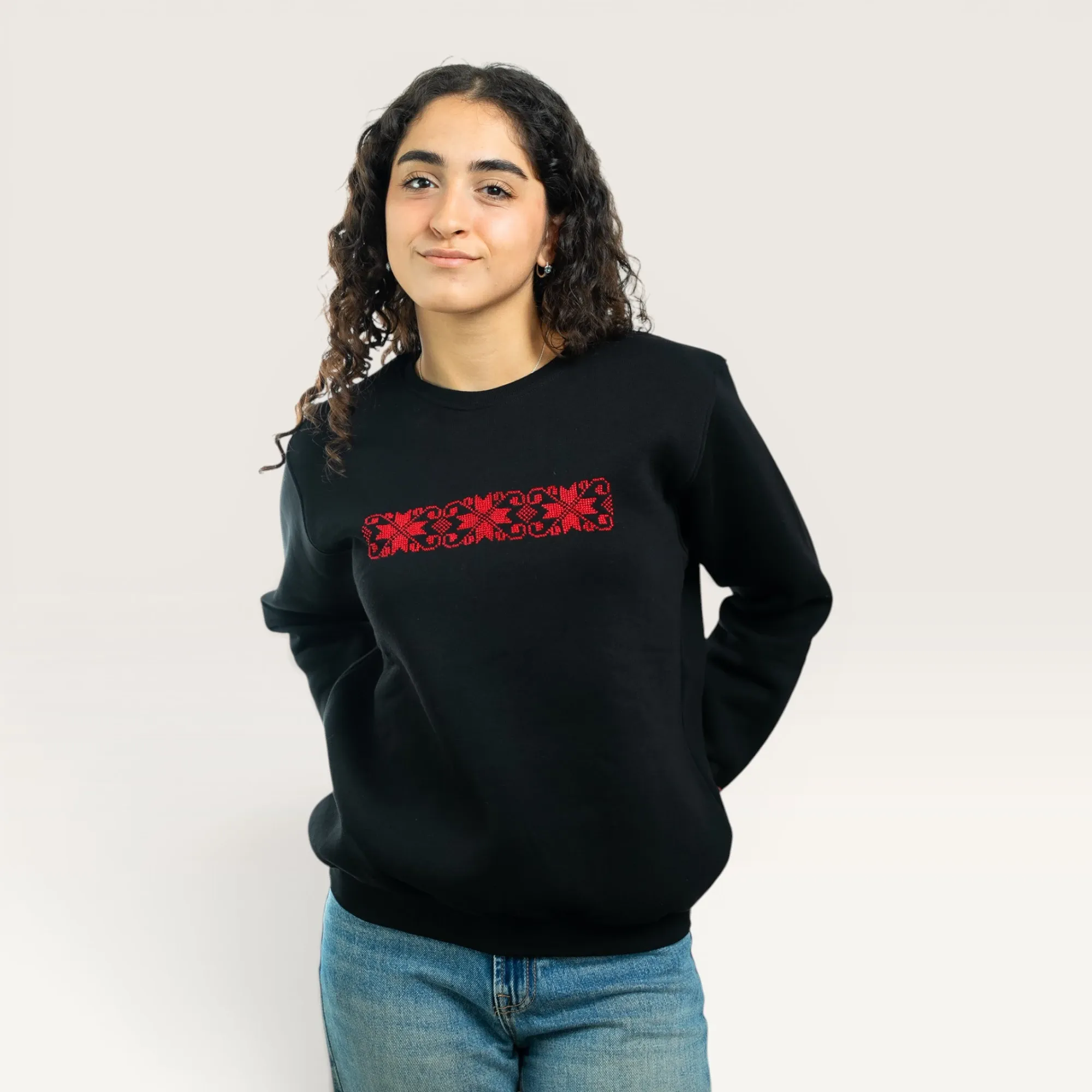 Tareeq al- Nojom the Starry Road Embroidered Sweatshirt Size Options