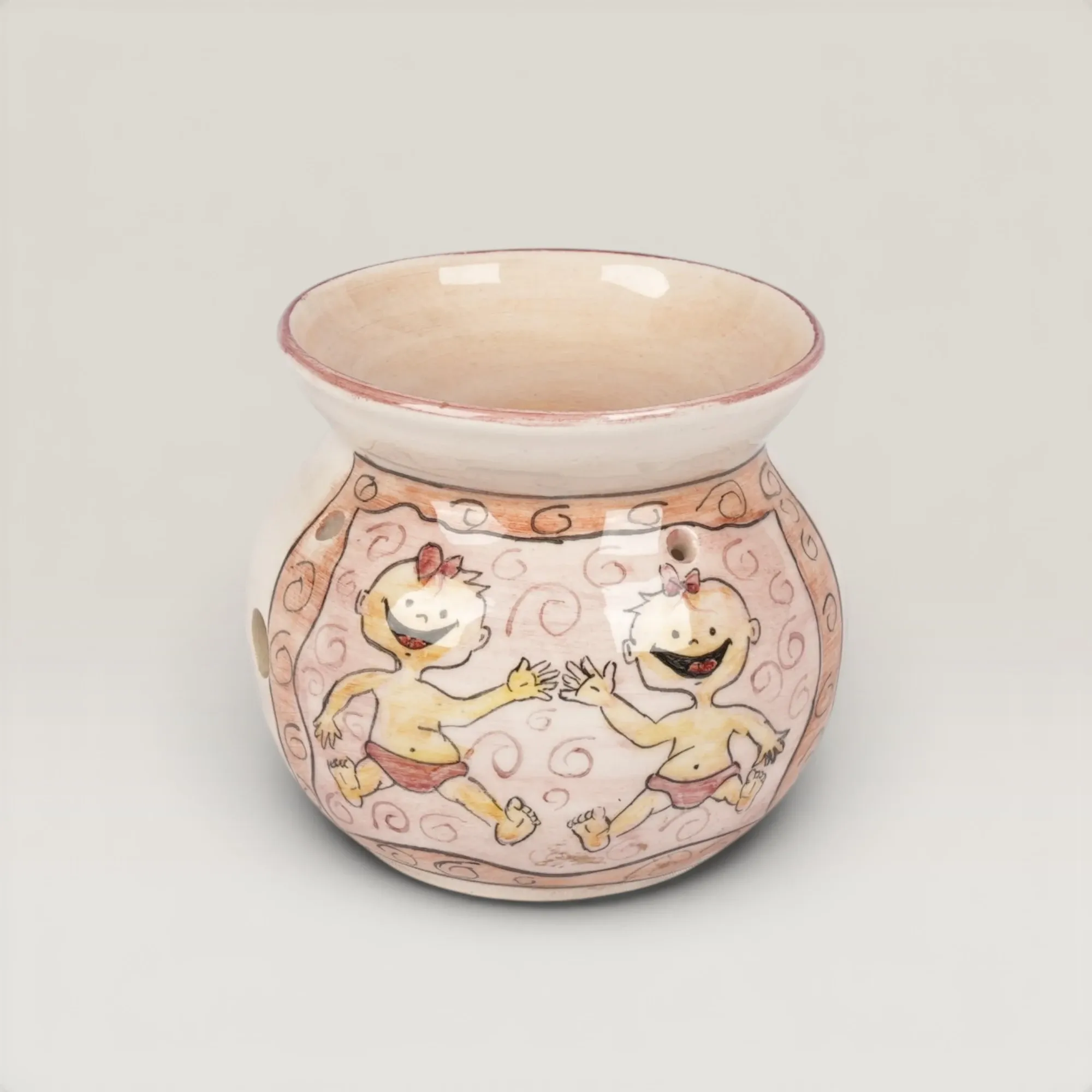 Handmade Ceramic Oil Burner with Custom Size Options for Home Decor