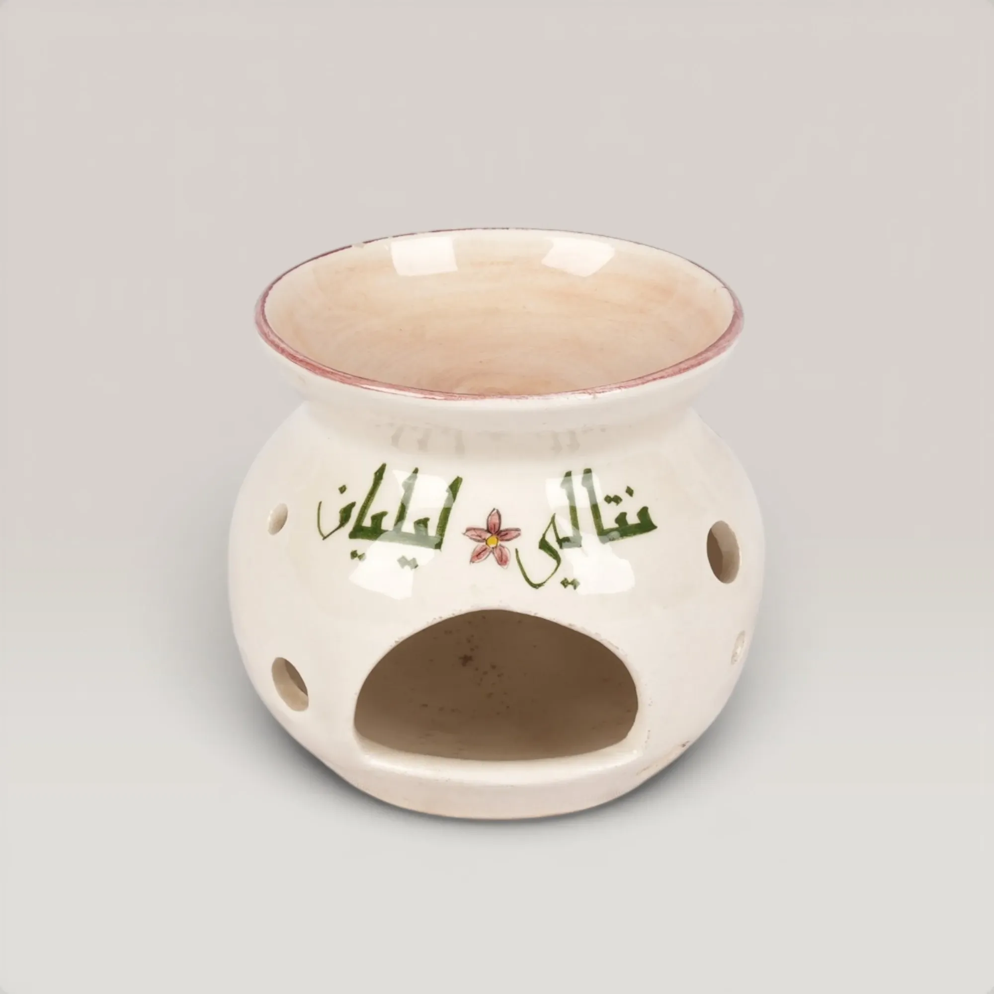 Handmade Ceramic Oil Burner with Custom Size Options for Home Decor