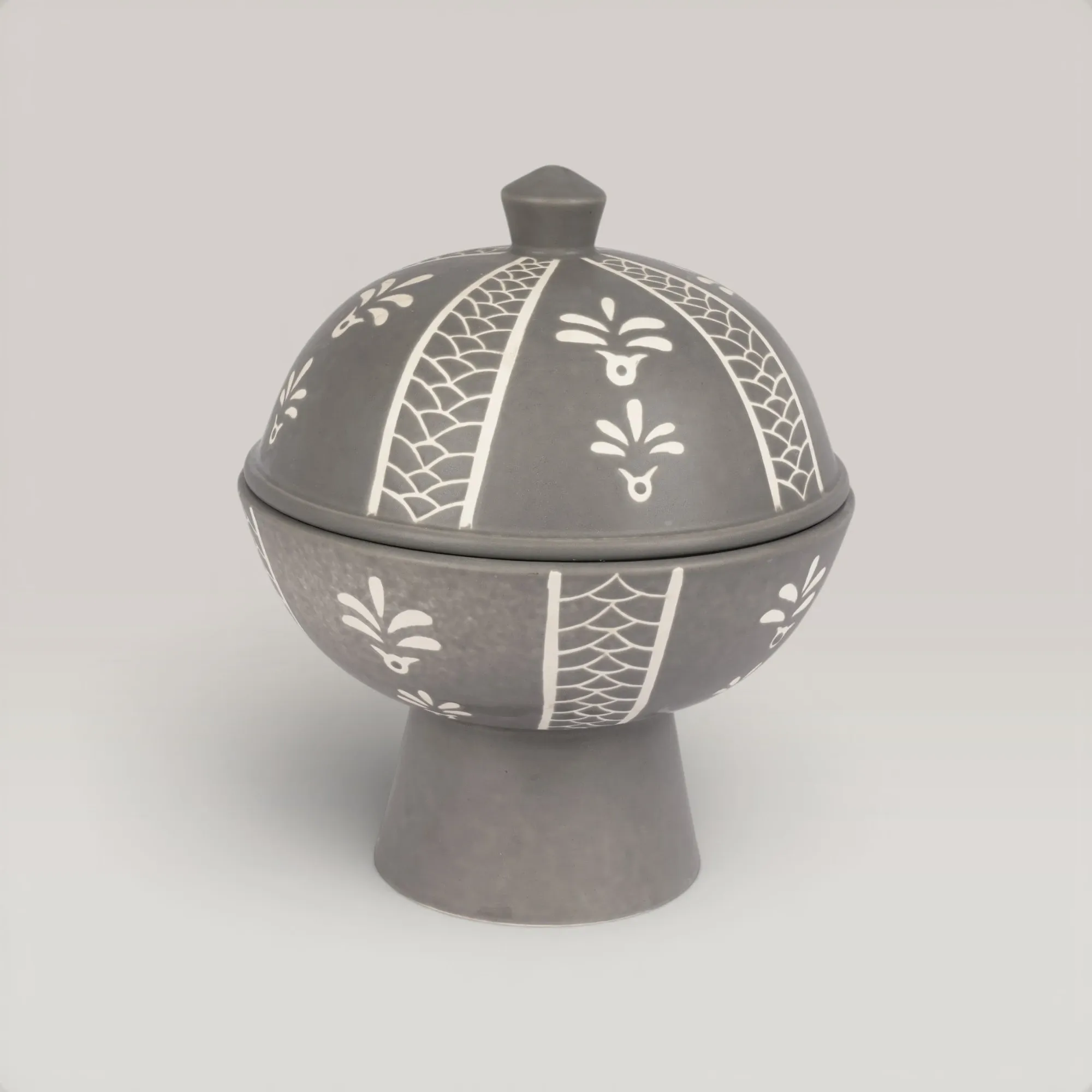 Handmade Ceramic Deep Bowl with Cover for Table and Home Decor