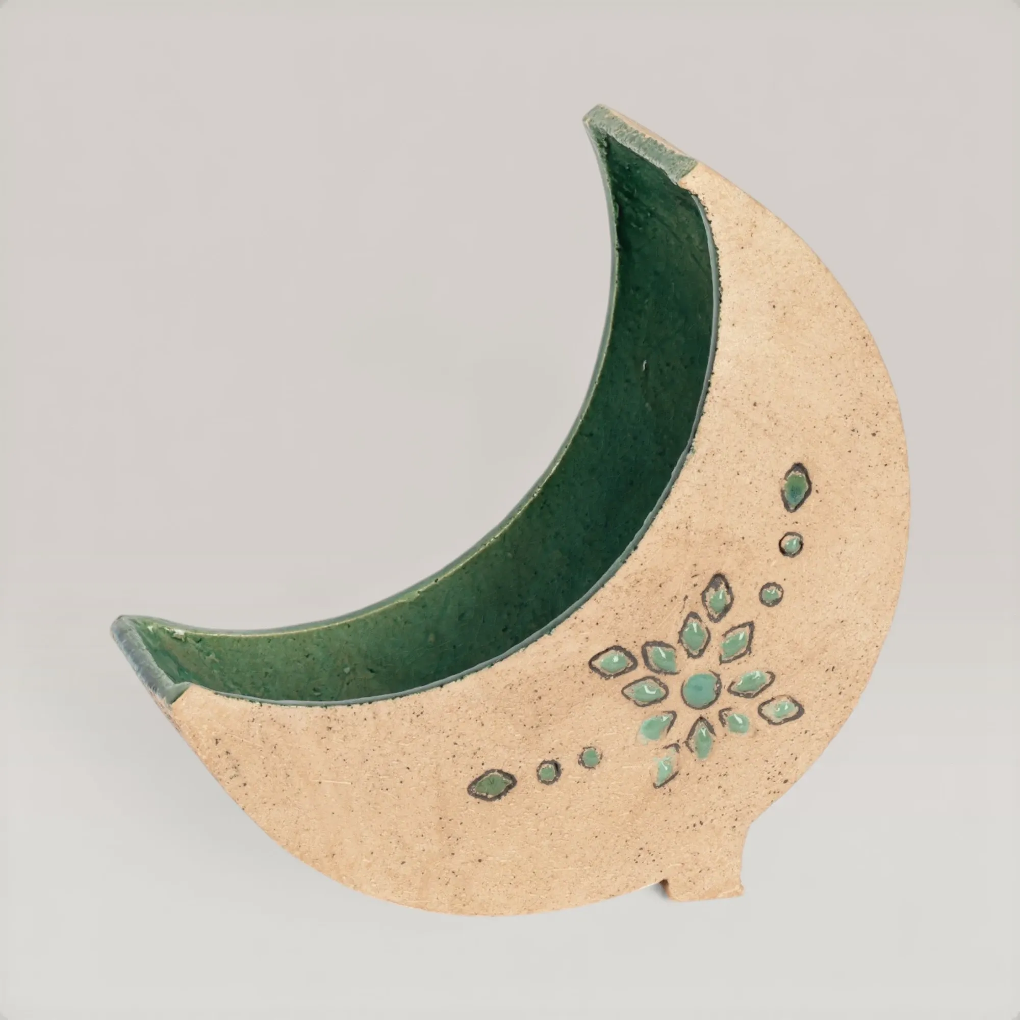 Handmade Ceramic Crescent Stand with Custom Size Options