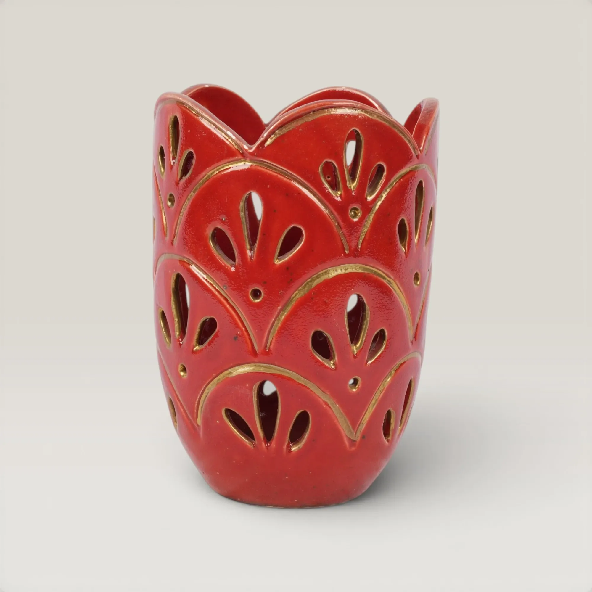 Handmade Ceramic Candle Holder for Table and Home Decor