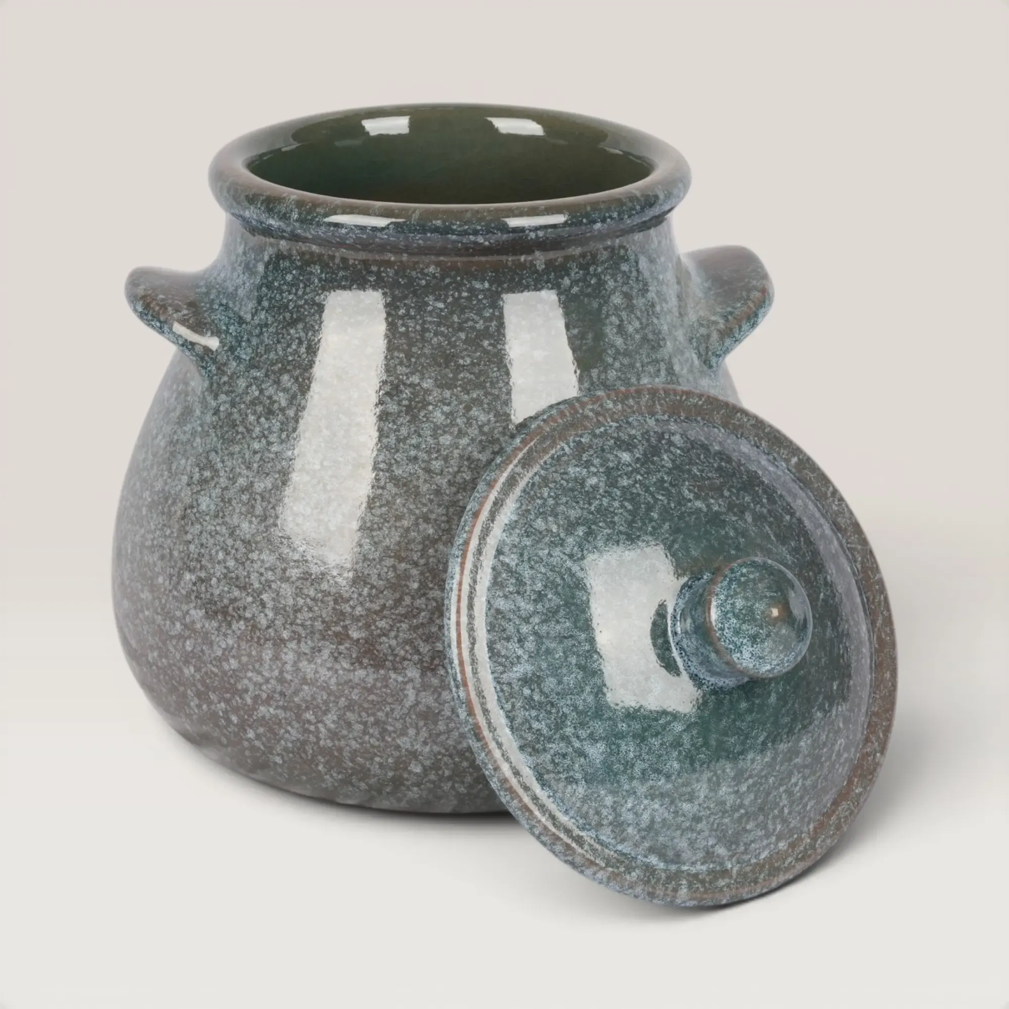 Handmade Ceramic Cooking Pot with Lid and Custom Size Options