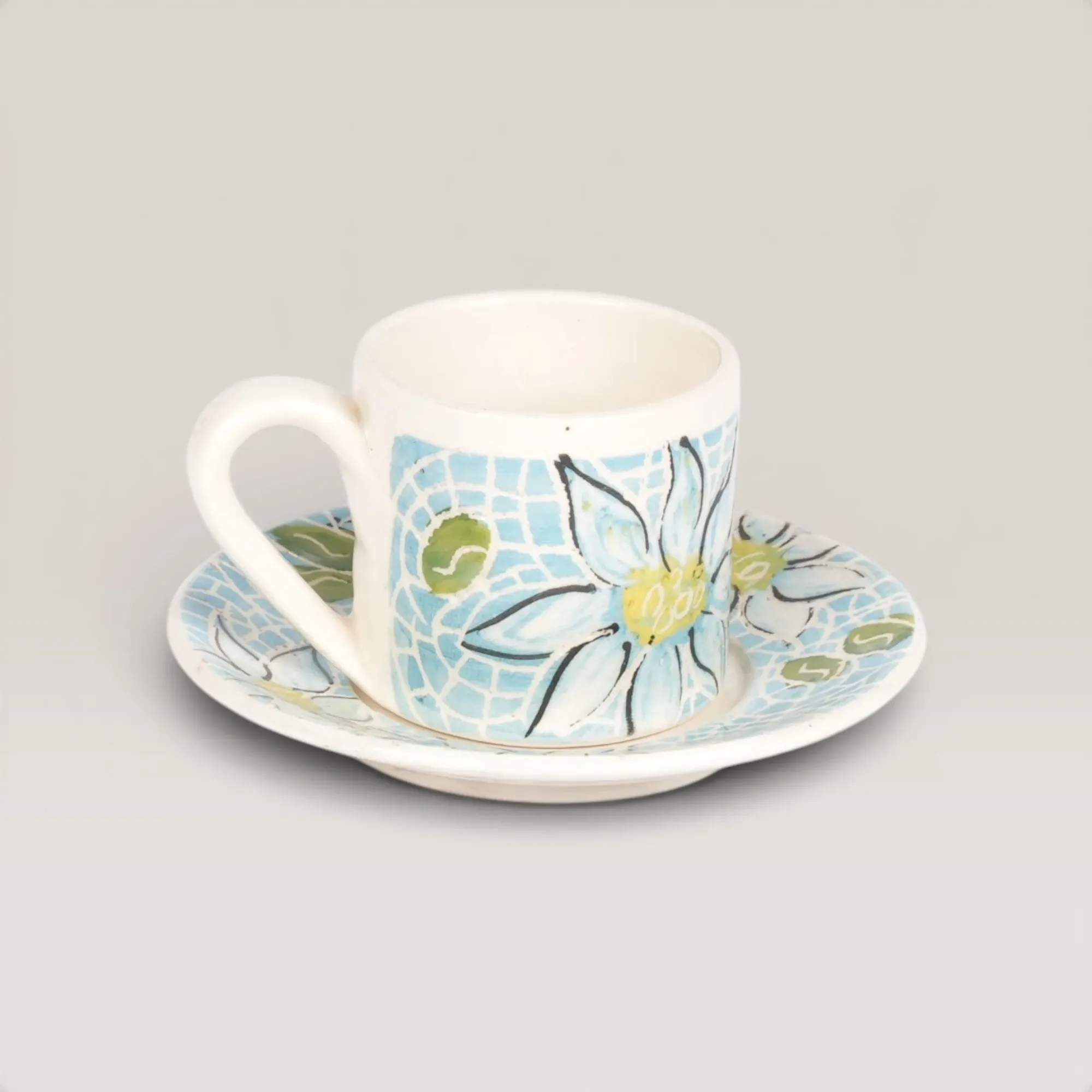 Handmade Ceramic Turkish Coffee Cup for Table and Home Decor