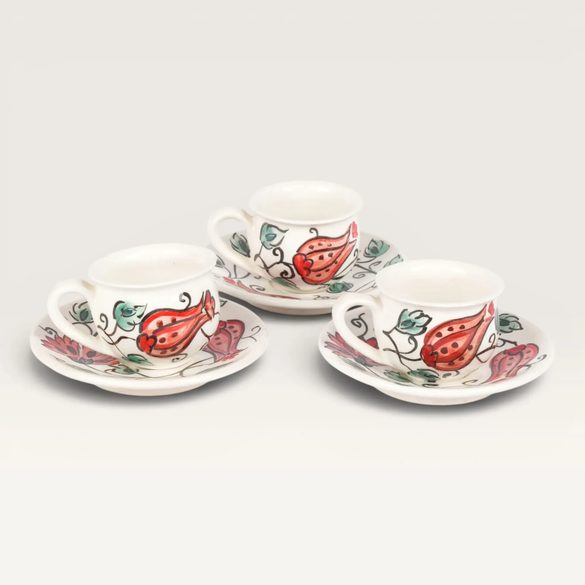 Handmade Ceramic Turkish Coffee or Tea Cup with Custom Size Options