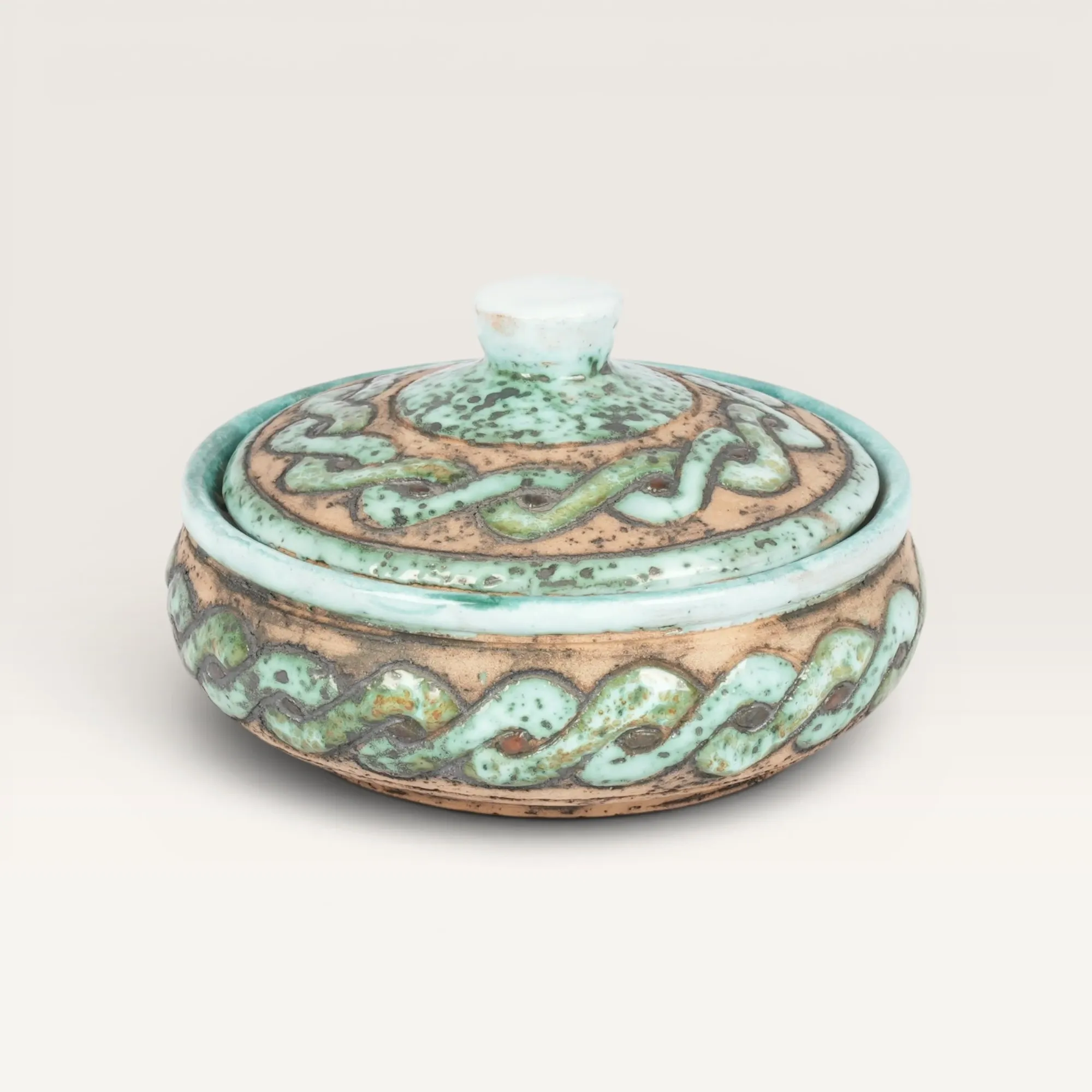 Handmade Ceramic Serving Dish with Lid and Custom Size Options