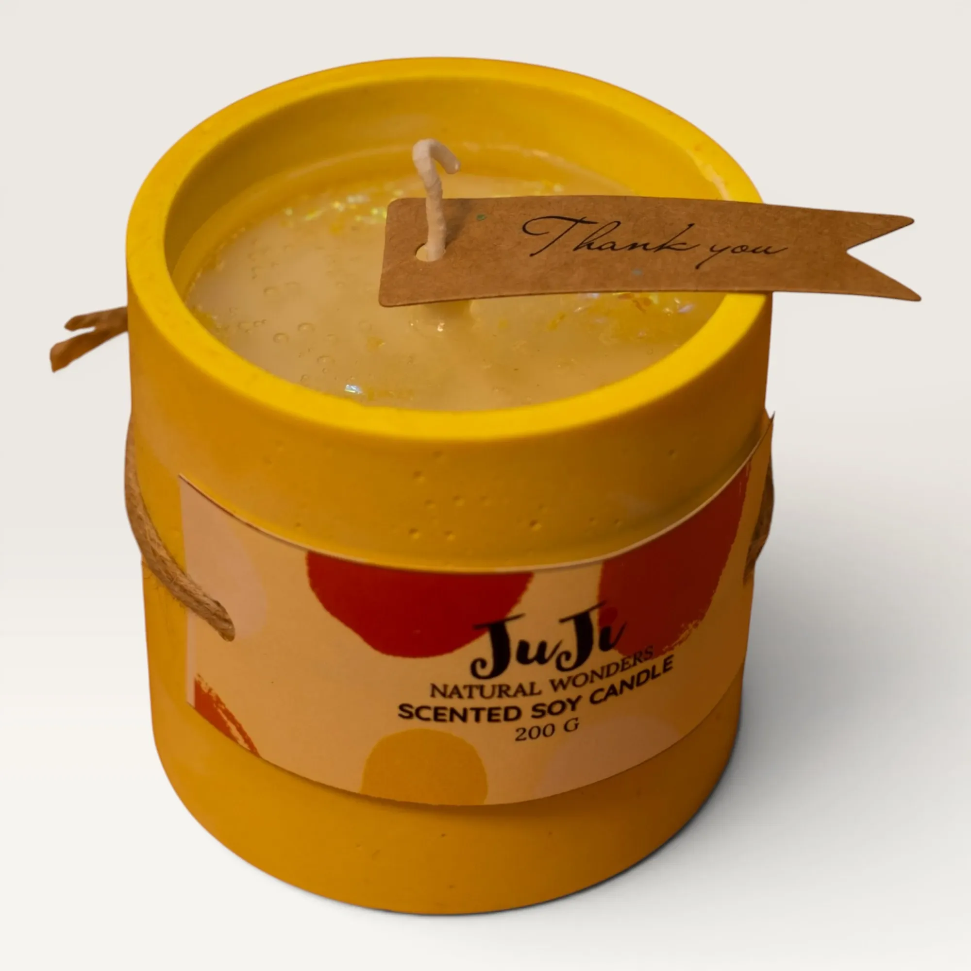 Handmade Natural Wax Gift Candle Cup in Yellow – 230 g