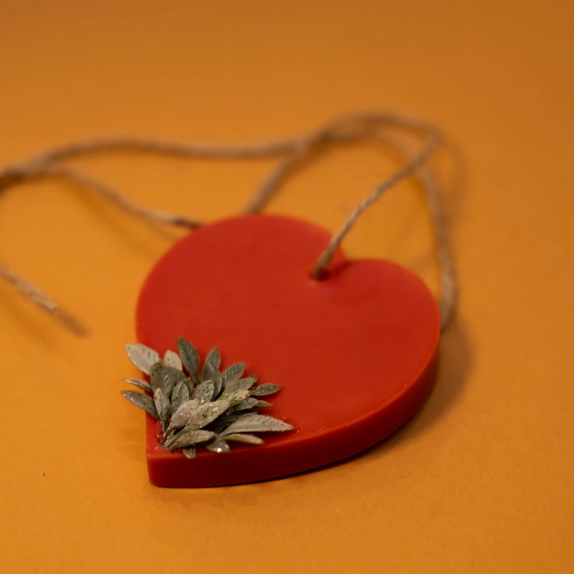 Handmade Heart Floral Hanging Scented Freshener in Red