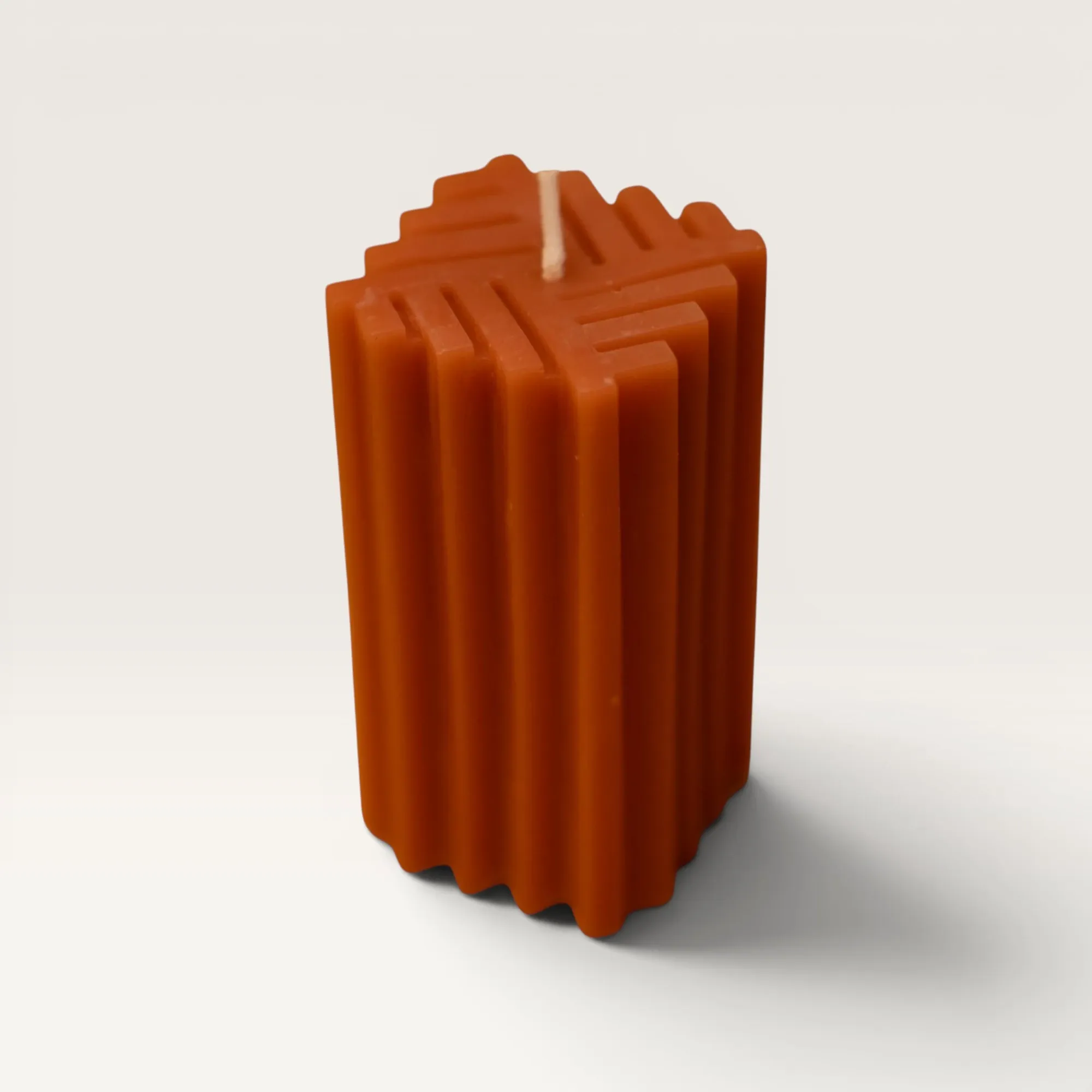 Handmade Cross Weave Geometric Candle in Orange – 110 g