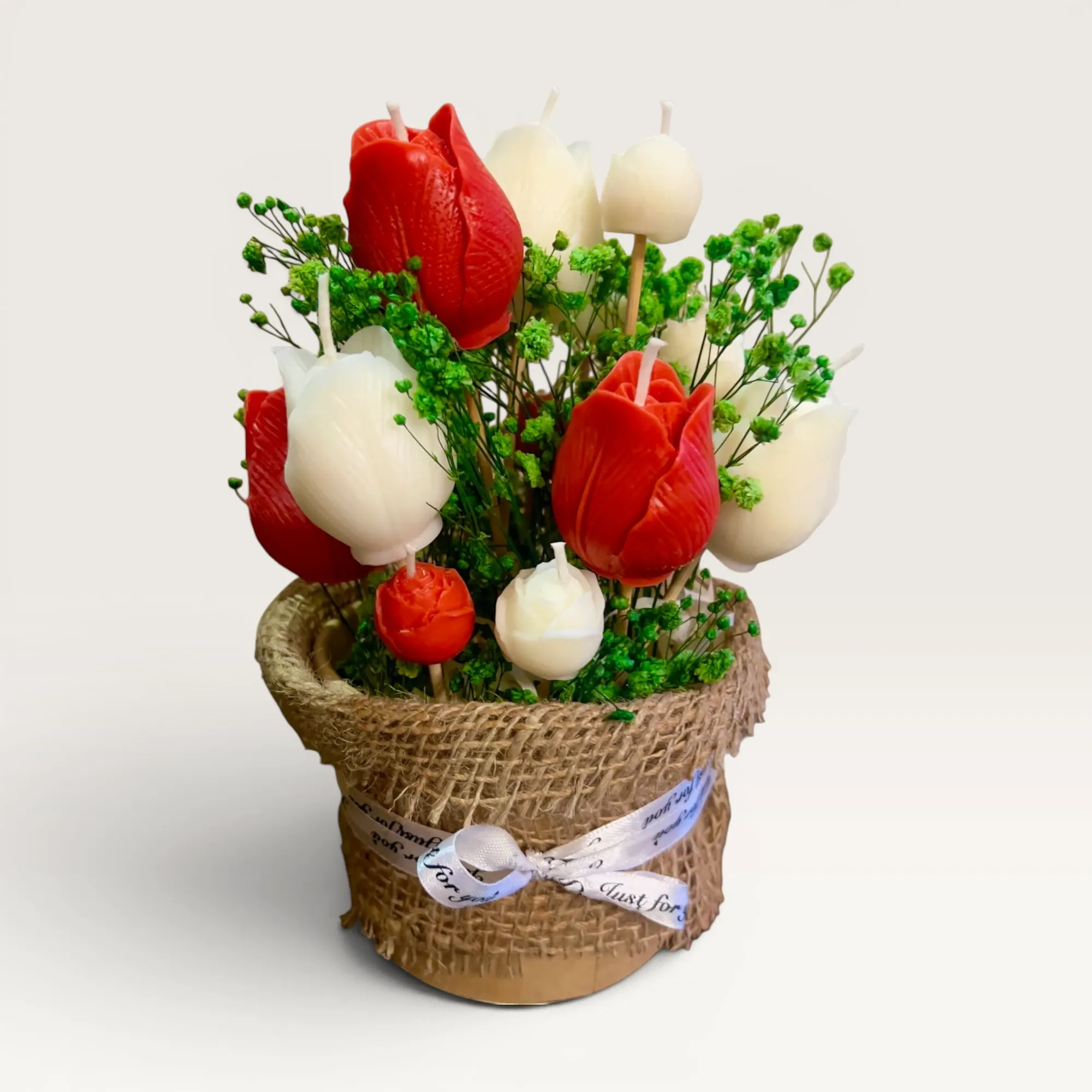 Handmade Rustic Flower Bouquet Candle Arrangement
