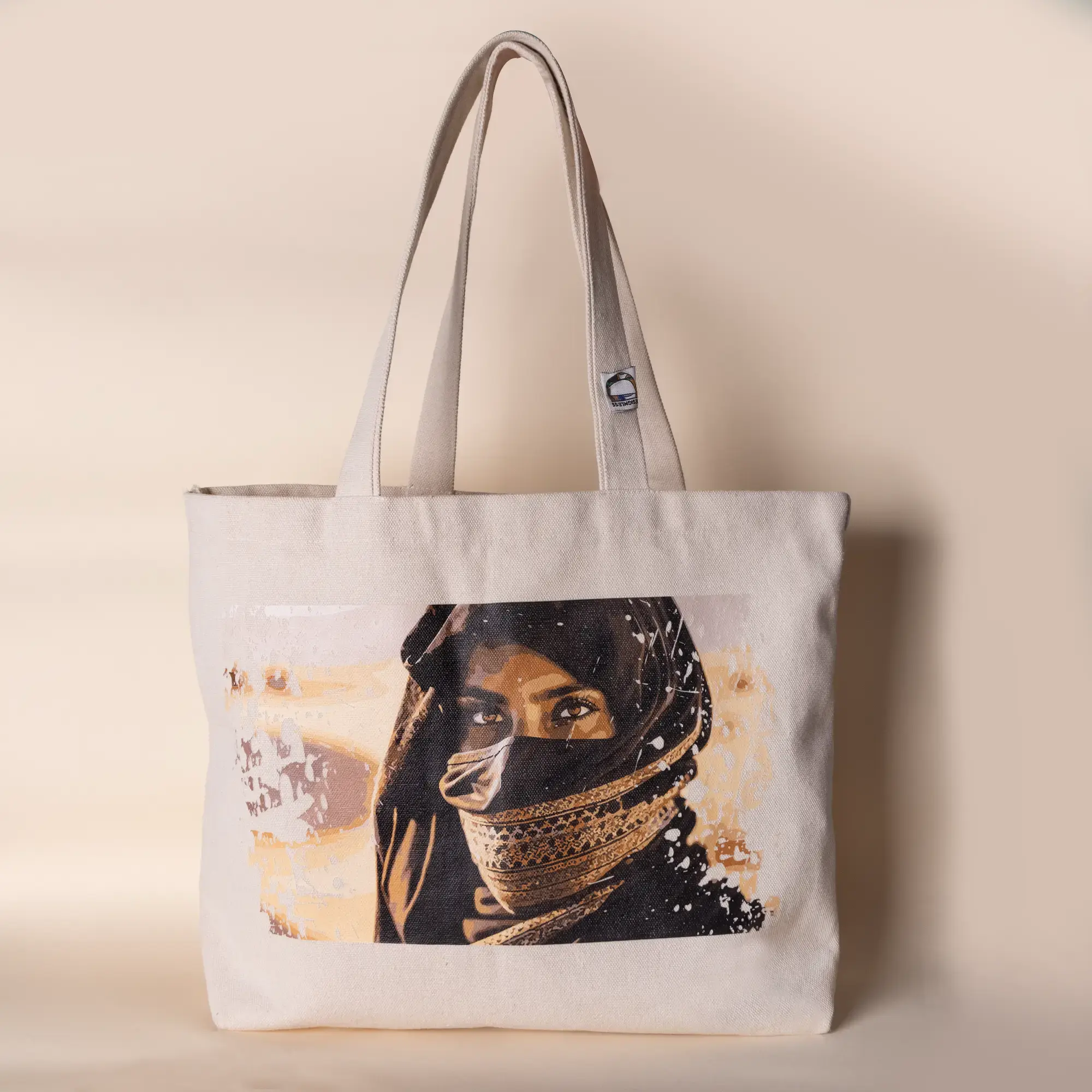 Bedouin Woman Portrait Canvas Tote Bag – 42 x 36 cm