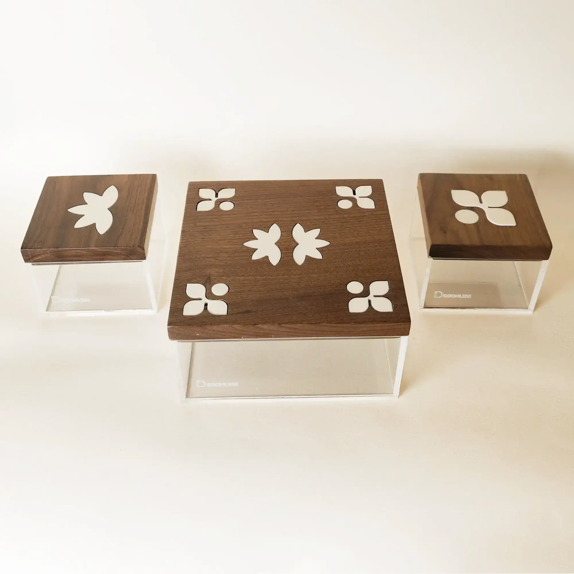 Urouq 3-Box Botanical Gift Set with Walnut Lids