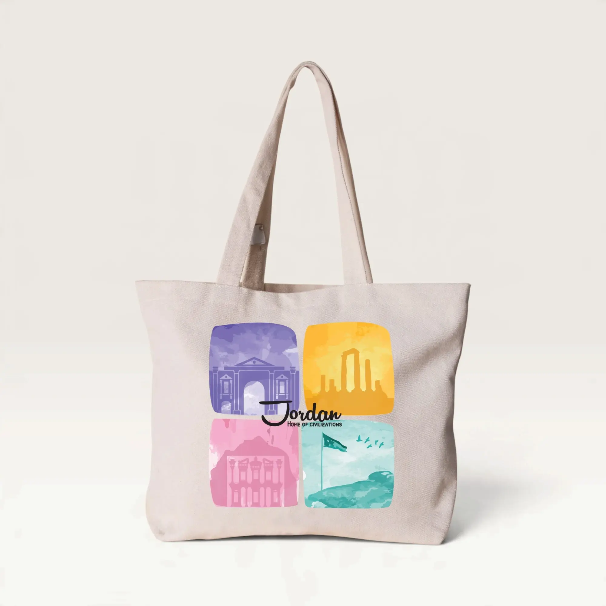 Jordan Landmarks Color-Block Canvas Tote Bag – 42 x 36 cm
