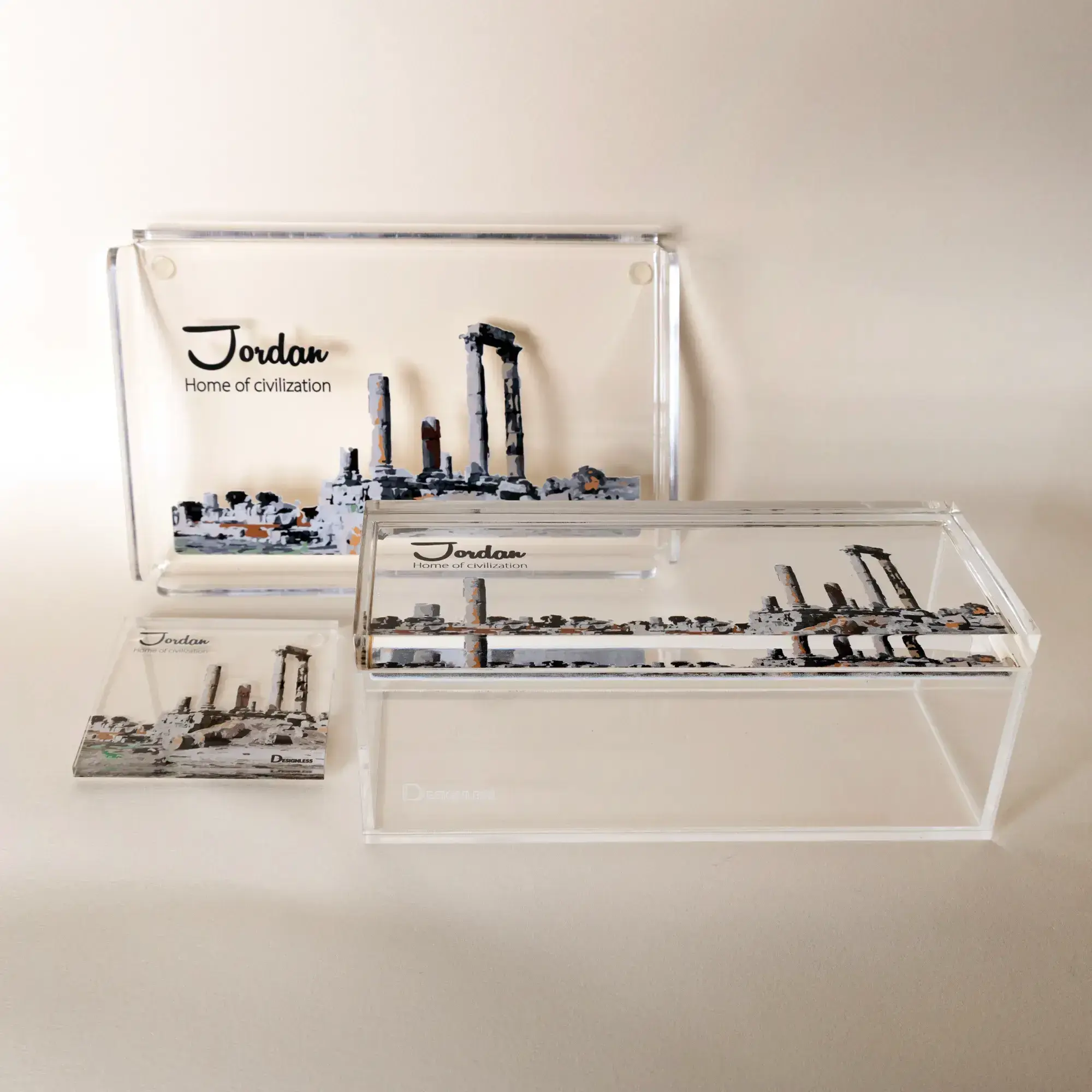 Amman Citadel 3-Piece Gift Set – Tray Coaster & Long Box