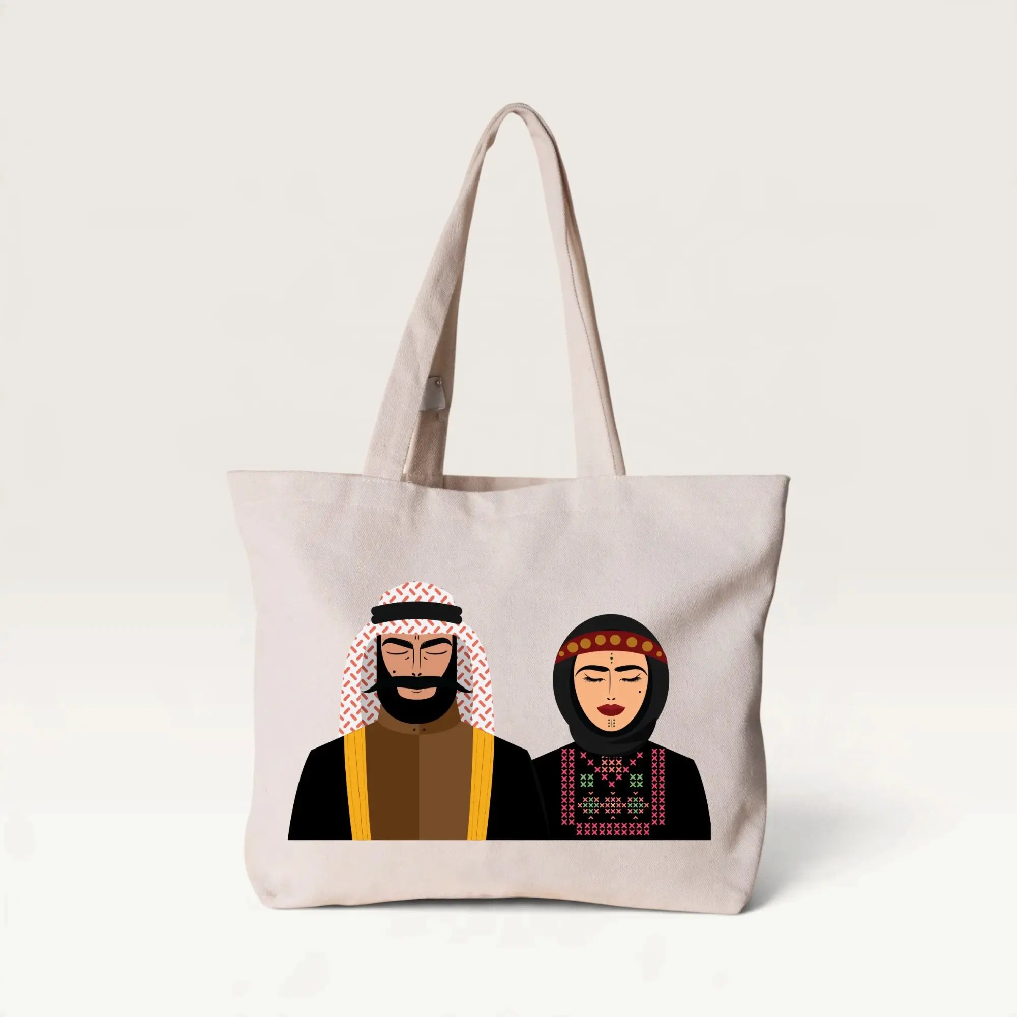 Jordanian Couple in Traditional Dress Canvas Tote Bag – 42 x 36 cm