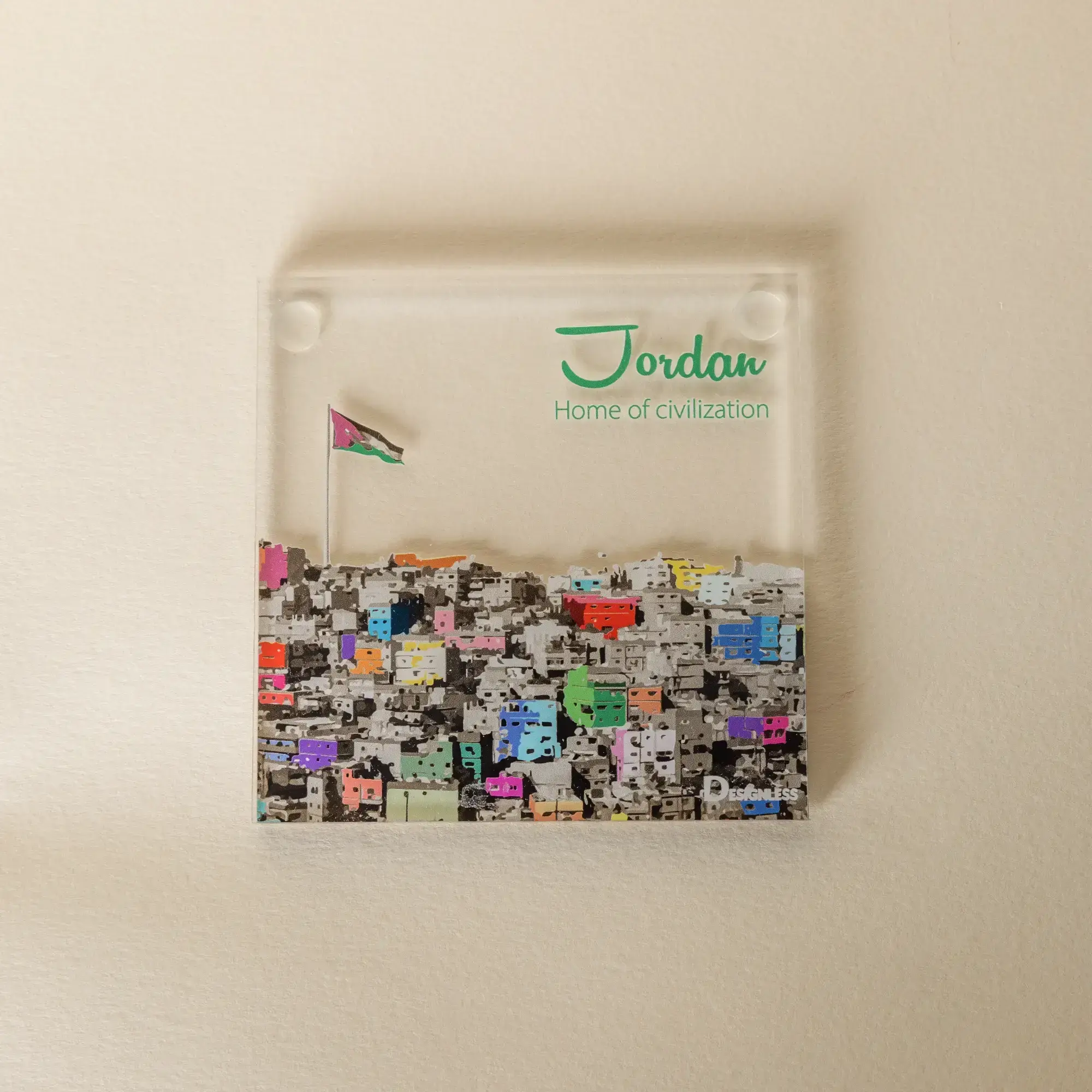 Amman Cityscape Acrylic Coaster – 9 x 9 cm