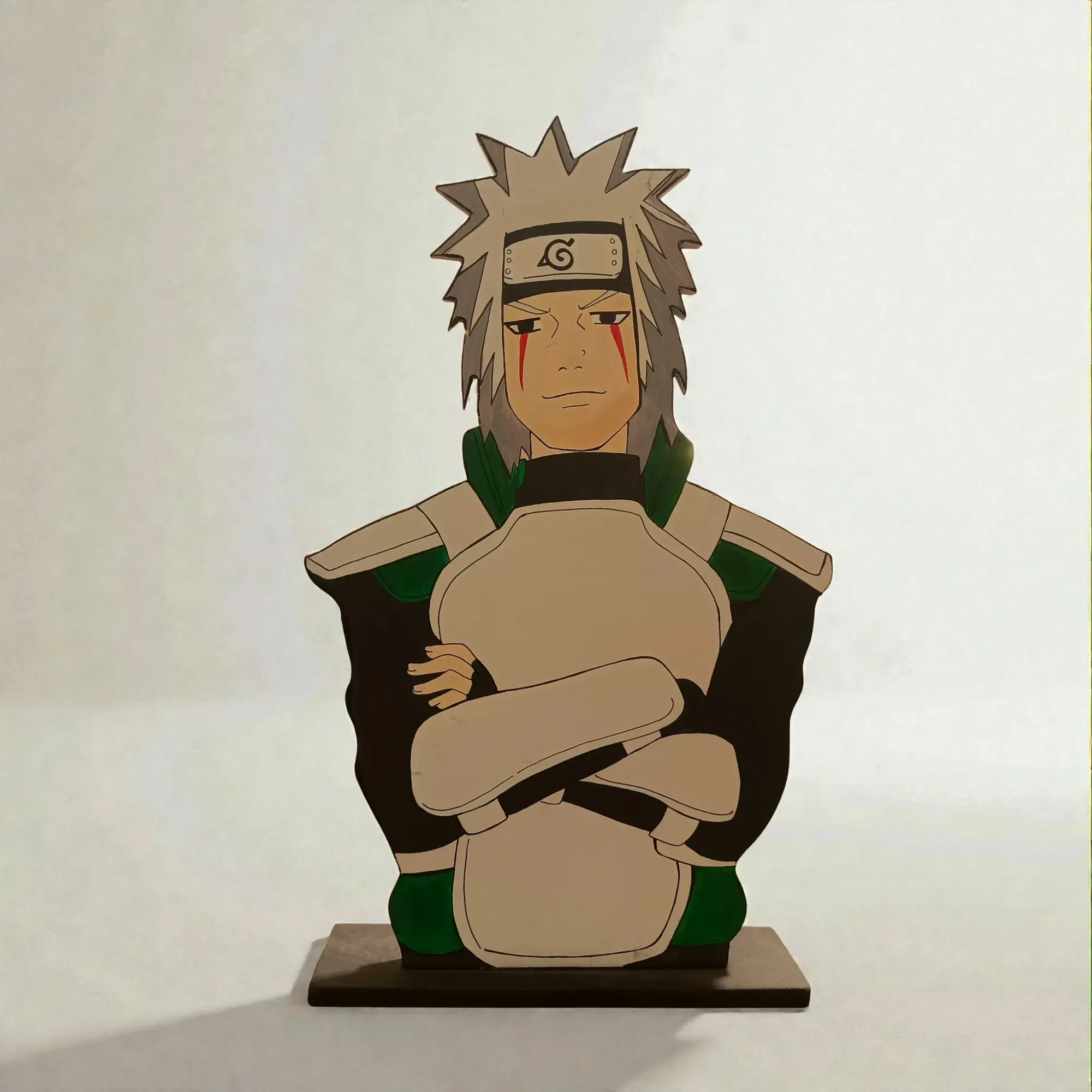 Large Handcrafted Jiraiya Anime Wooden 2D Figure 35x15 cm
