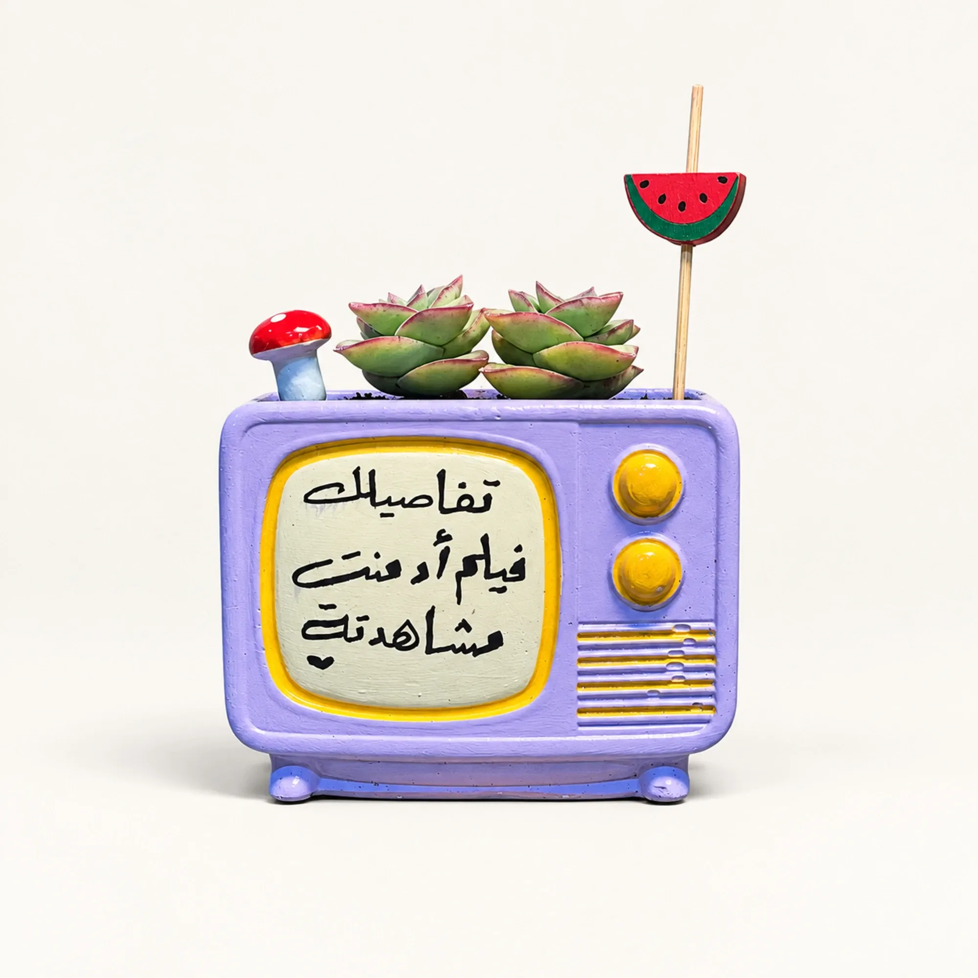 Handmade Lavender TV with Special Details Quote Gypsum Planter 10–15 cm