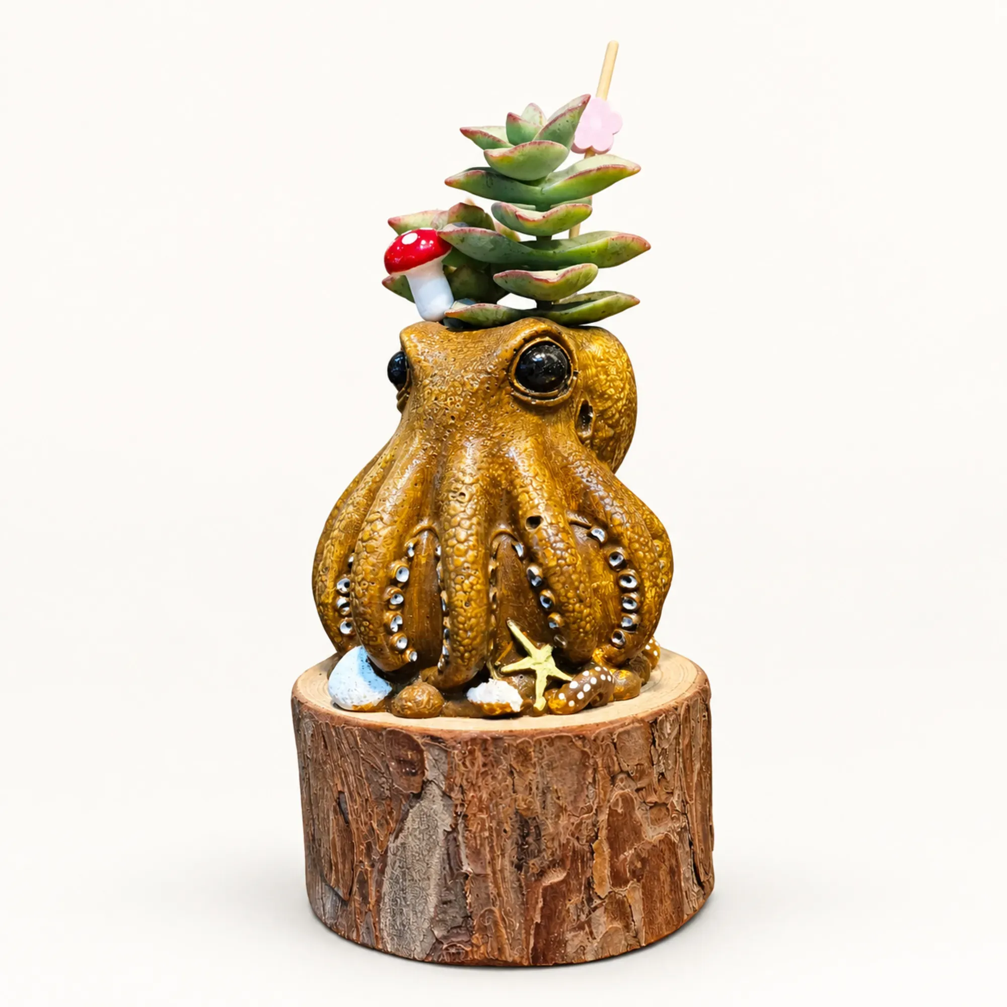 Handmade Gold Octopus Gypsum Succulent Planter 10–15 cm