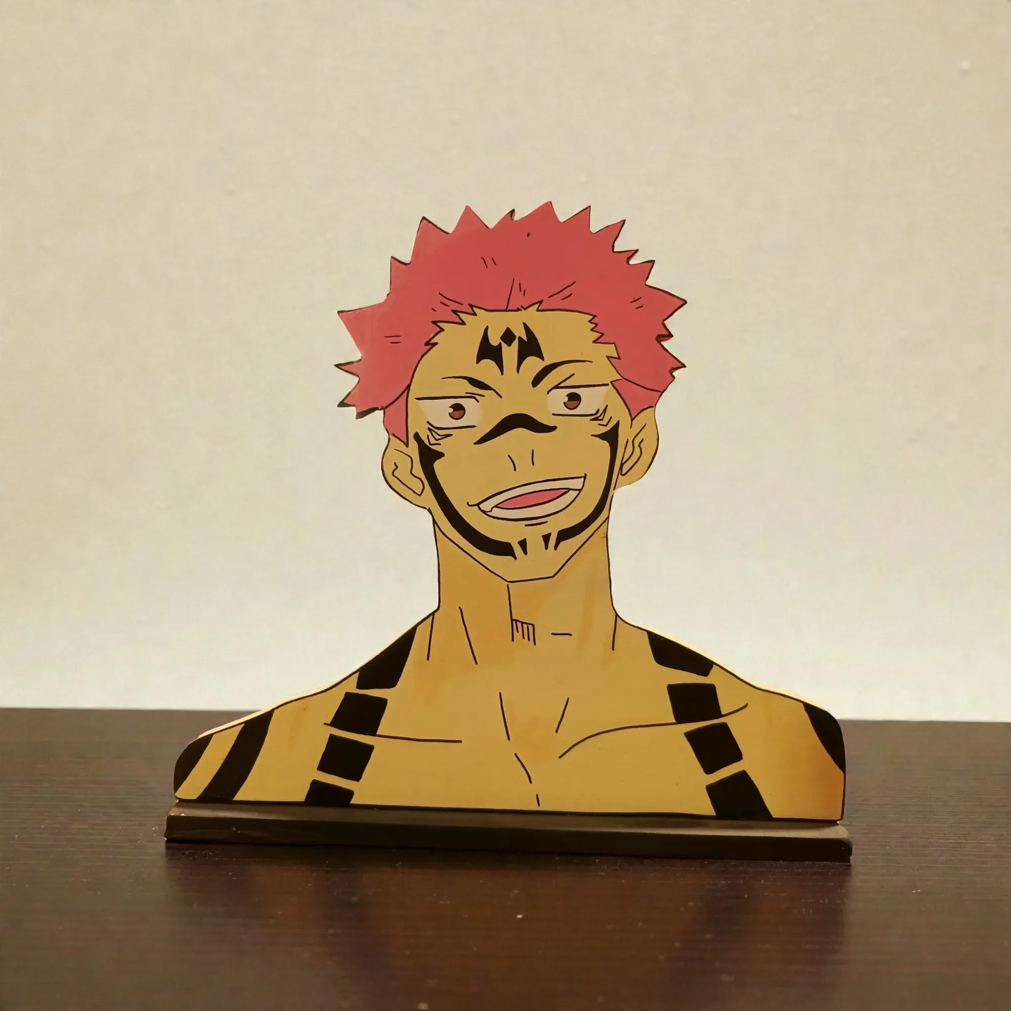 Handcrafted Sukuna Anime Wooden 2D Figure 26x30 cm
