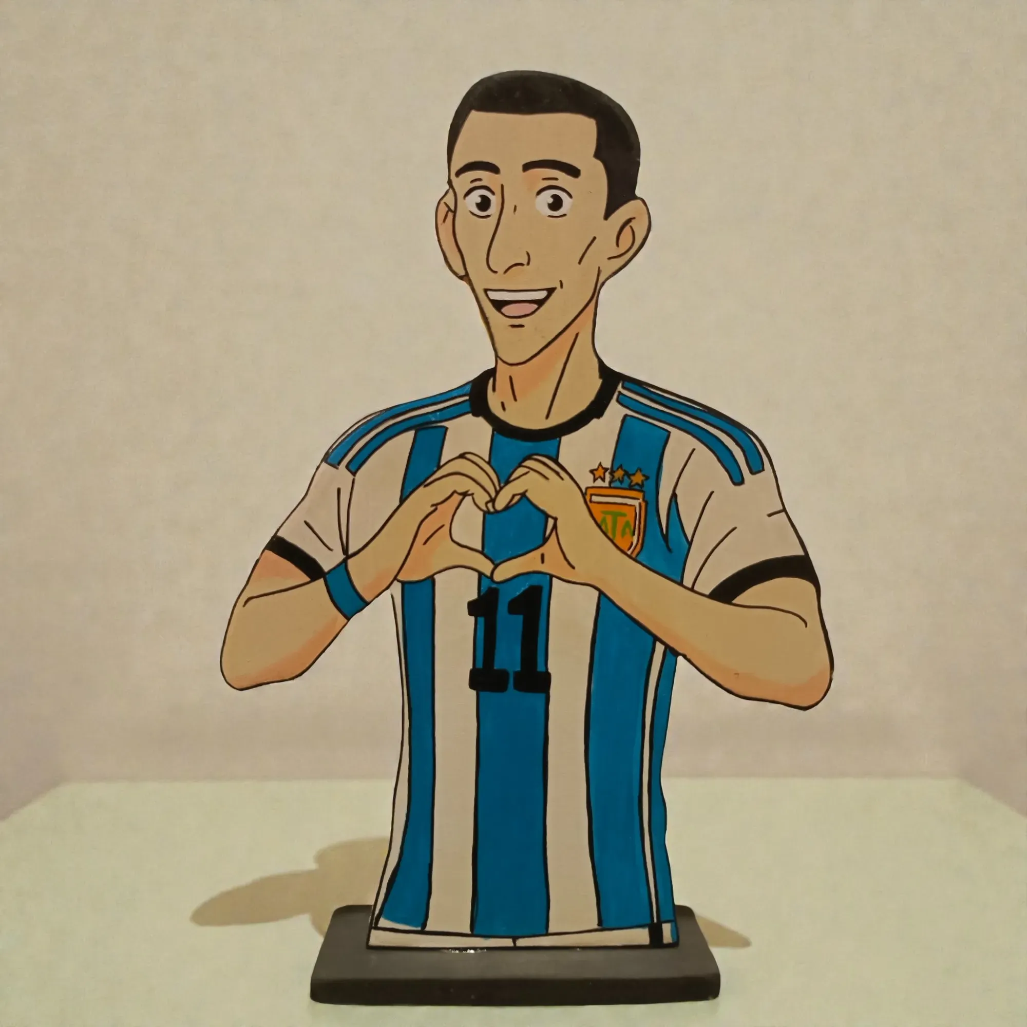 Handcrafted Dimaria Wooden Football 2D Figure 27x18 cm