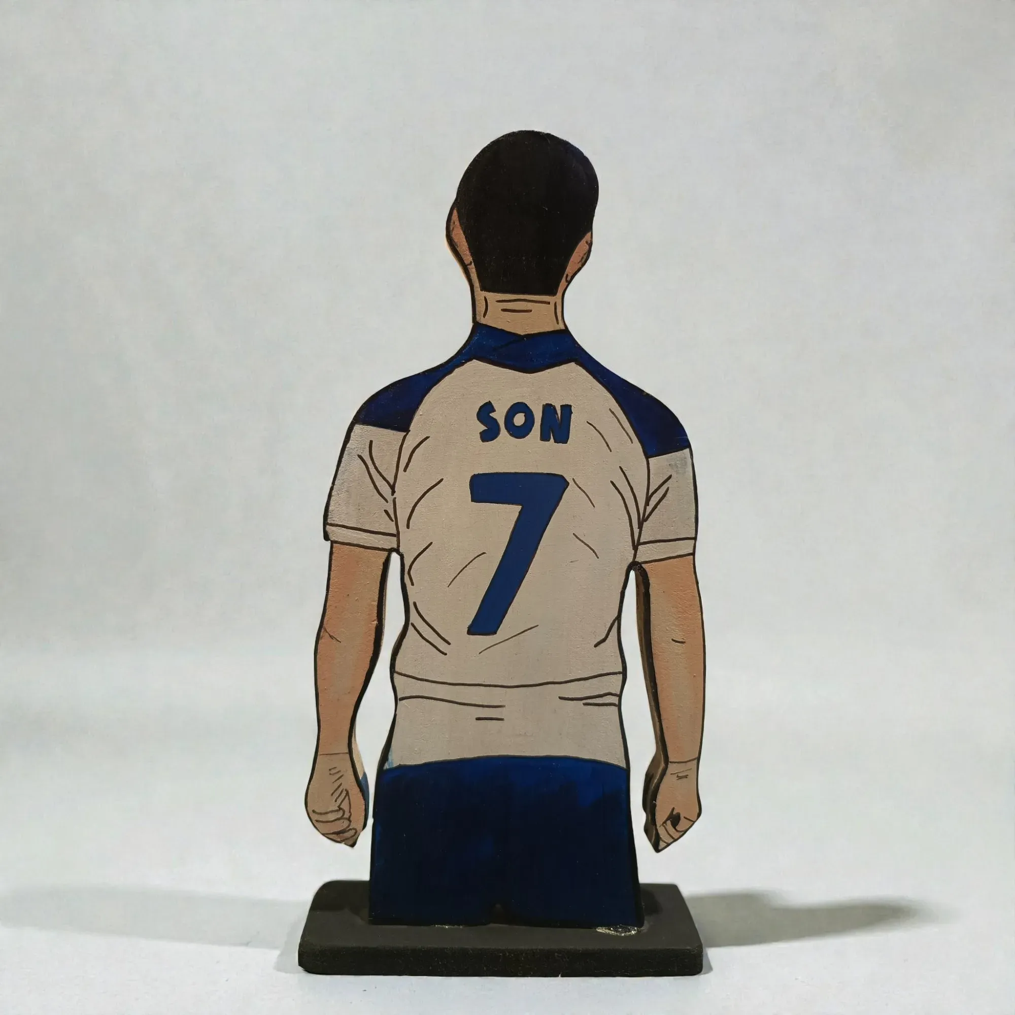 Handcrafted Son Heung-min Wooden Football 2D Figure 22x12 cm