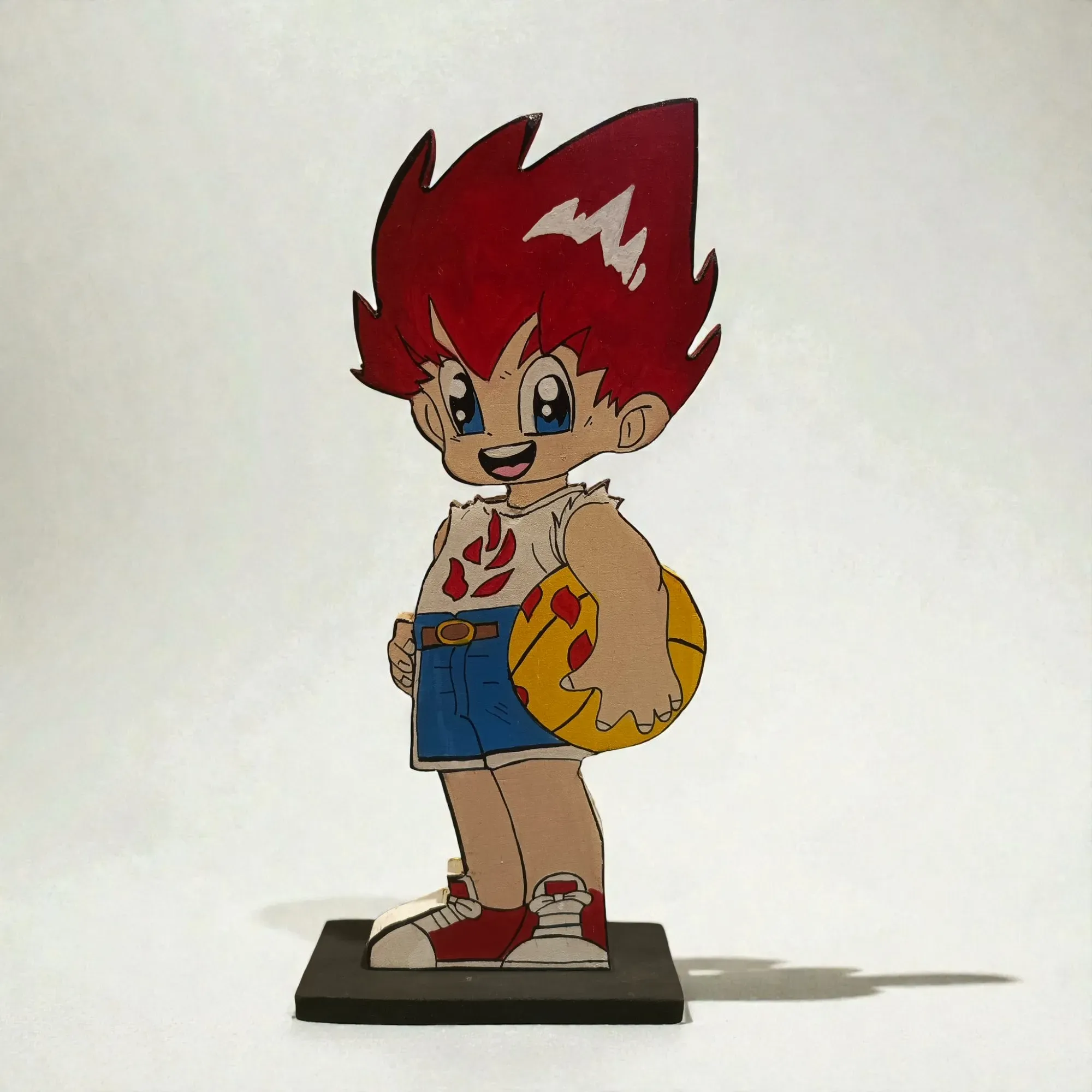 Handcrafted Blazing Shot Anime Wooden 2D Figure 28x12 cm