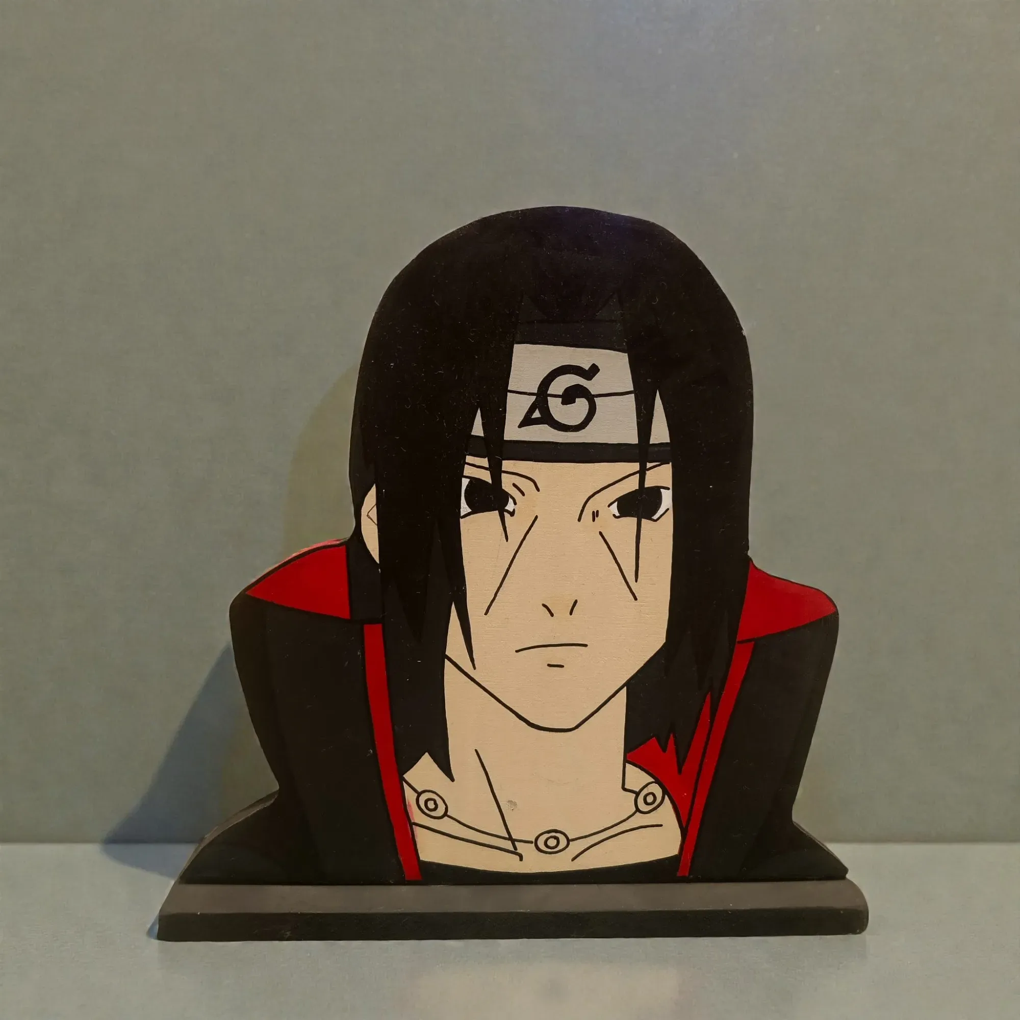 Handcrafted Itachi Anime Wooden 2D Figure 20x20 cm