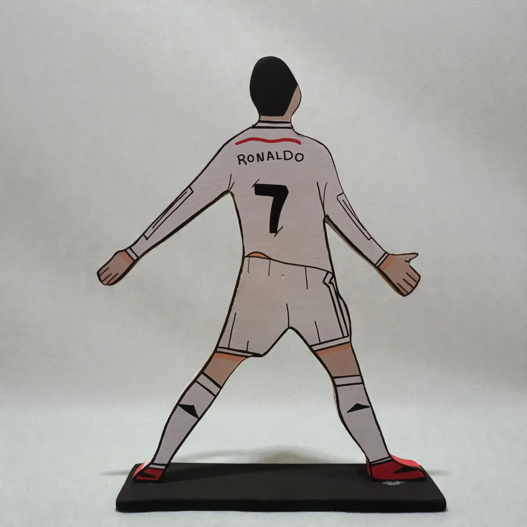 Cristiano Ronaldo Wooden Football Figure with Size Options