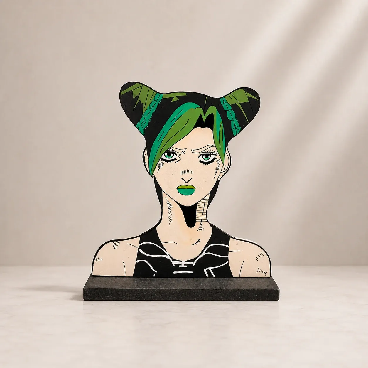 Handcrafted Jolyne Cujoh Anime Wooden 2D Figure 21x20 cm
