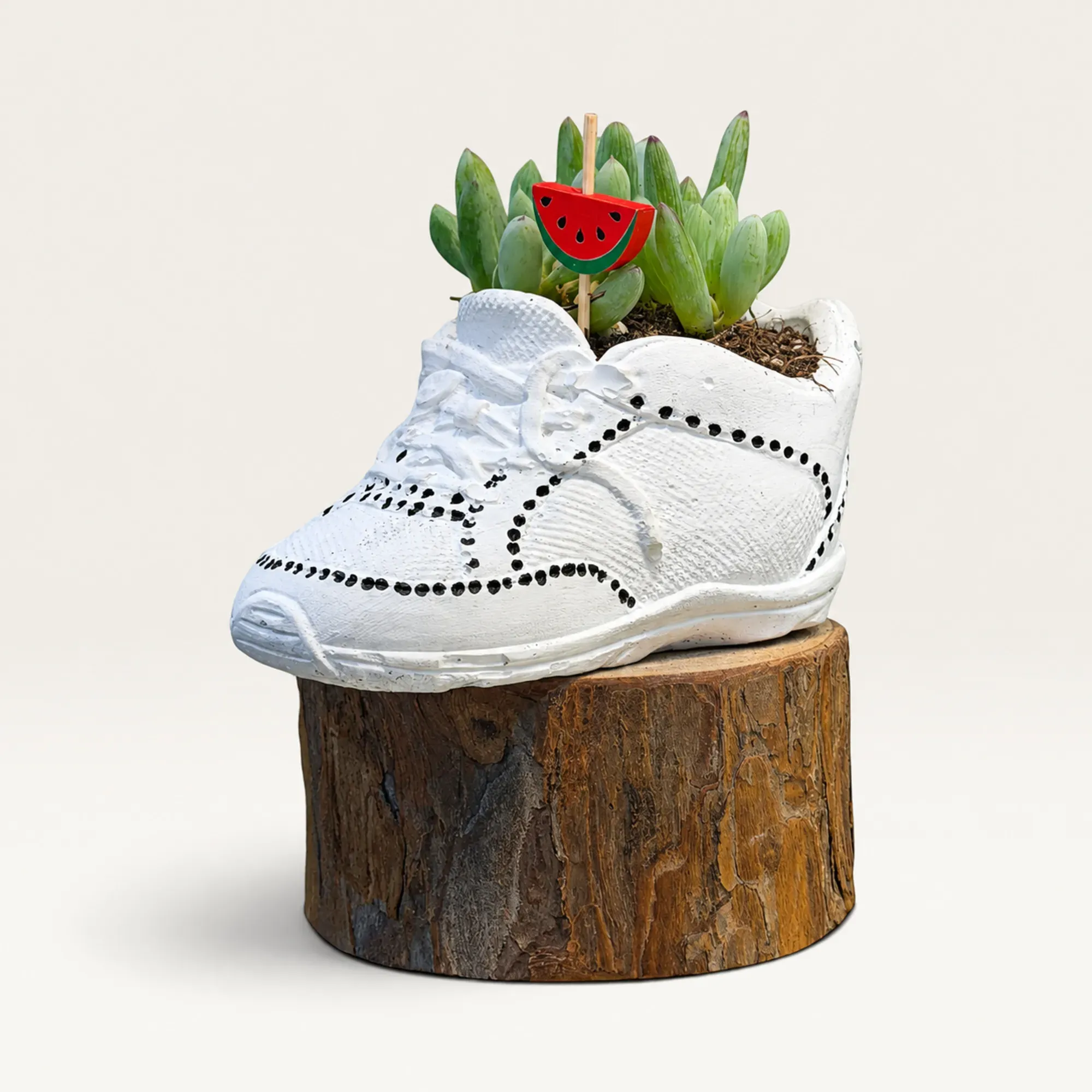 Handmade White High-Top Sneaker Gypsum Planter 10–15 cm