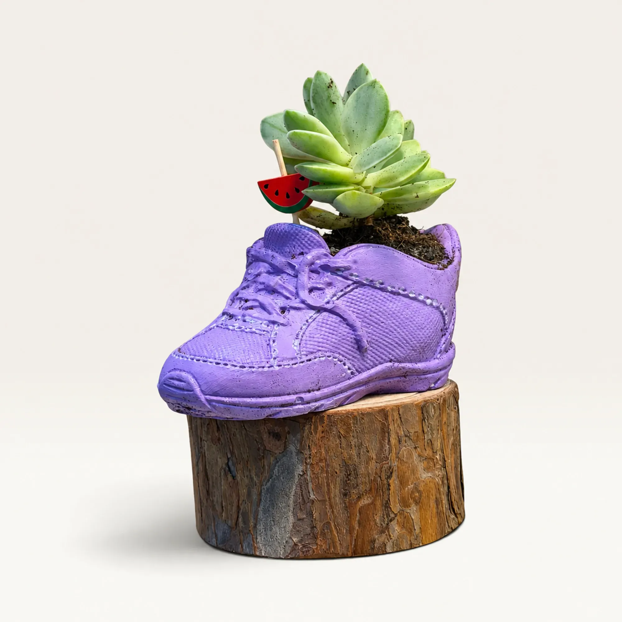 Handmade Purple High-Top Sneaker Gypsum Planter 10–15 cm