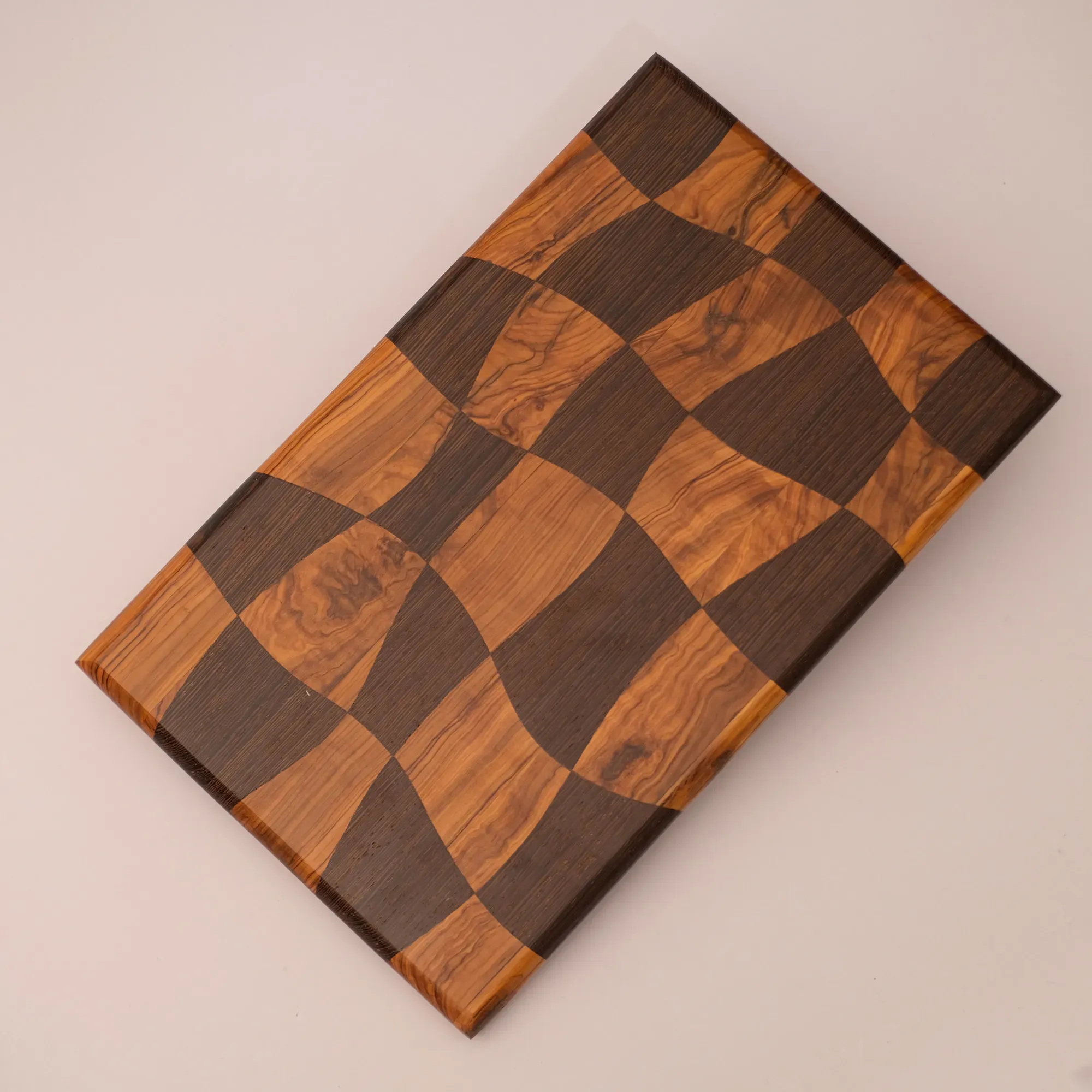 Handmade Mahras Olive and Wenge Wood Serving Board for Artisan Tables