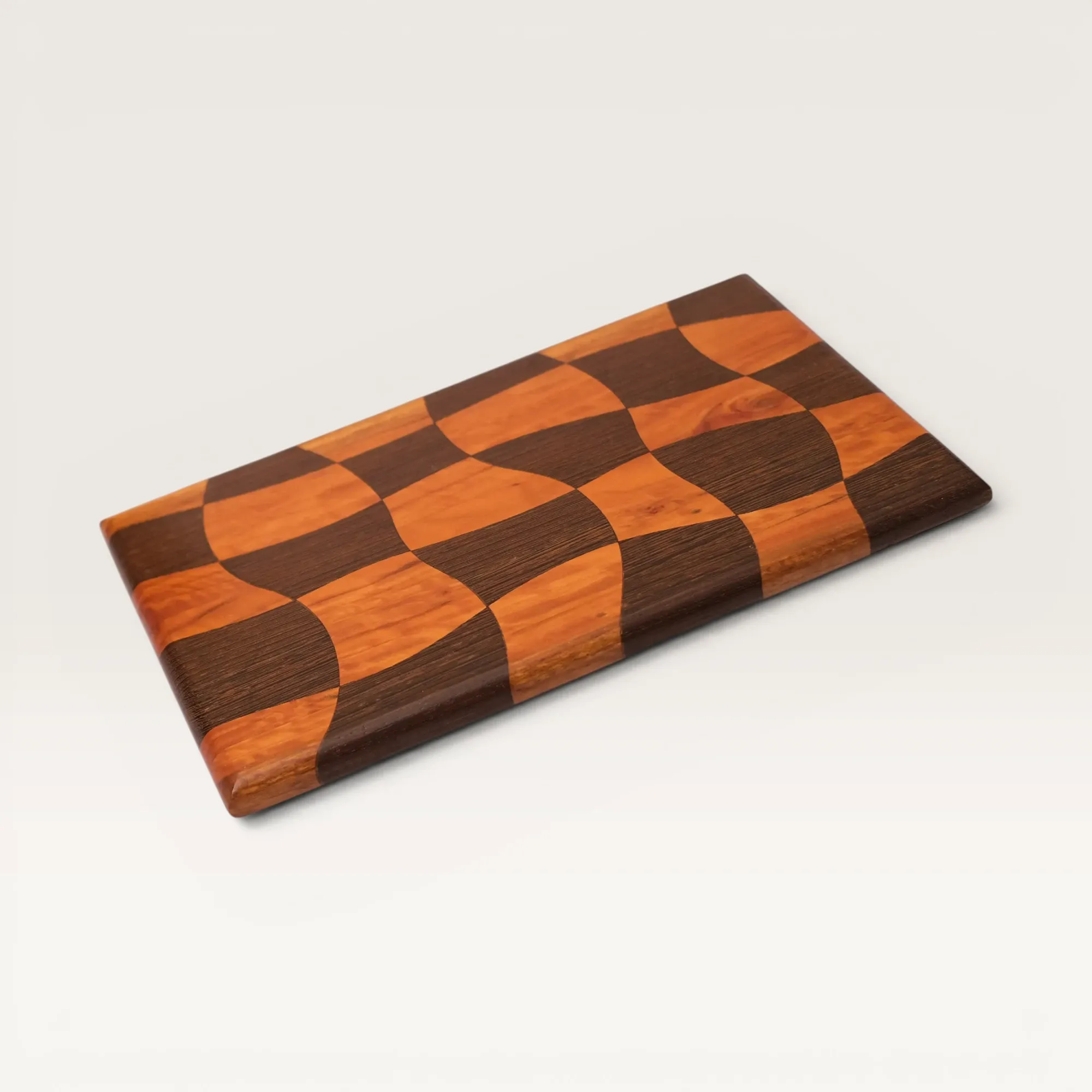 Handmade Camphor and Wenge Wood Serving Board for Artisan Tables