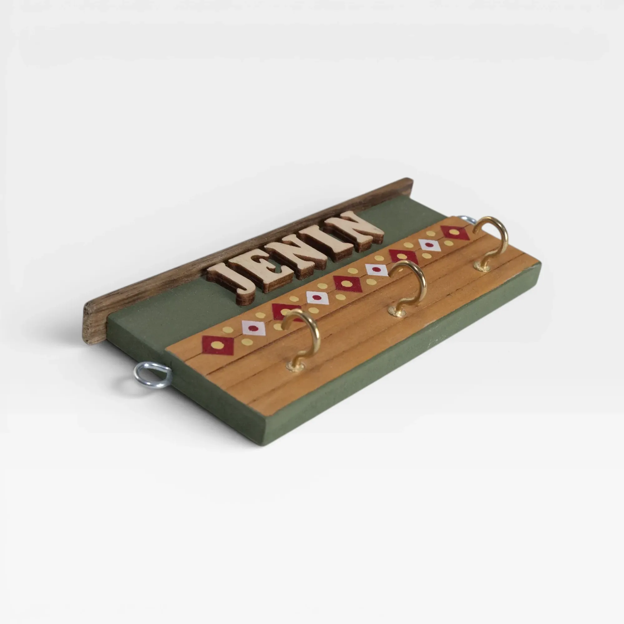 Personalized Wooden City Name Wall Key Holder - Jenin Design