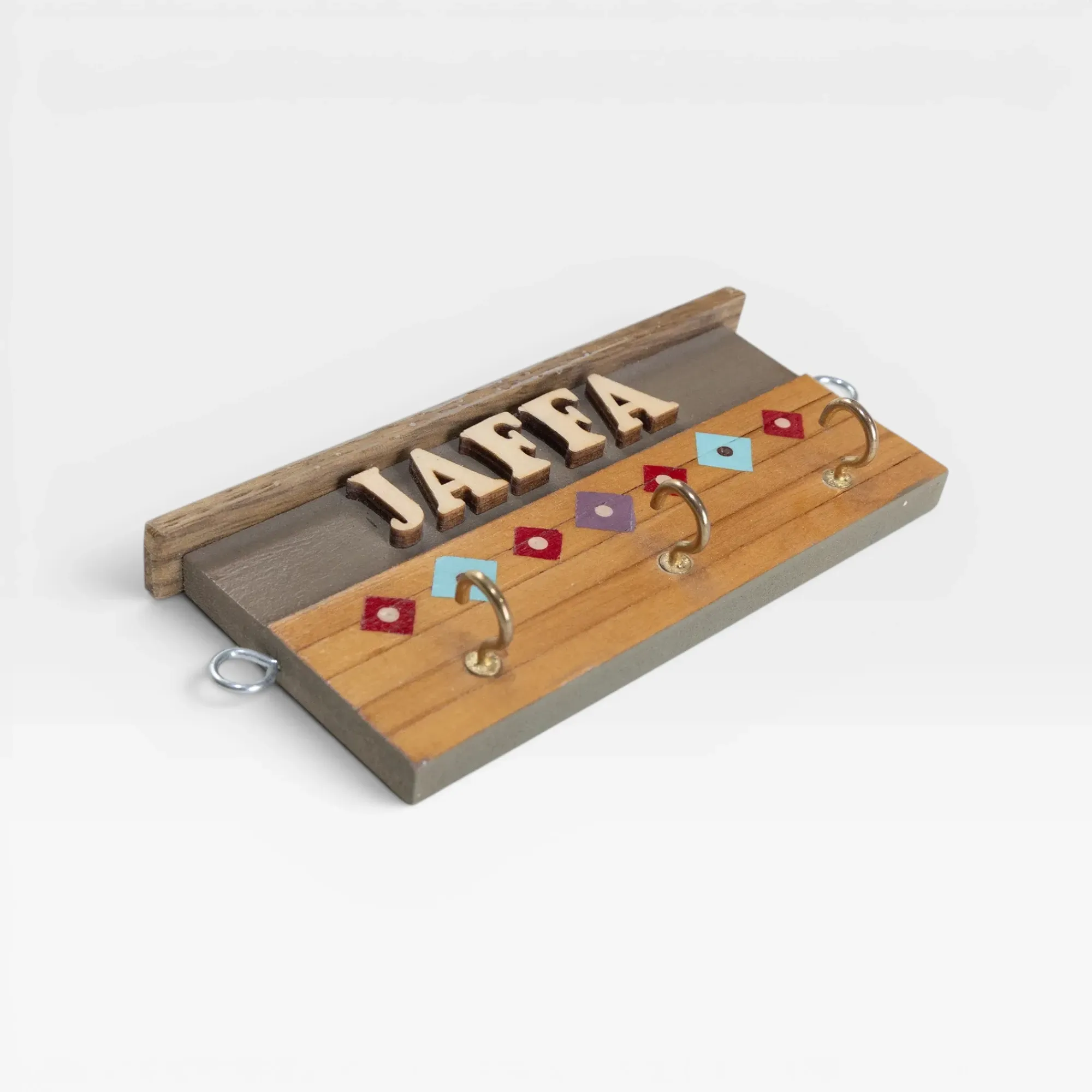 Personalized Wooden City Name Wall Key Holder - Jaffa Design