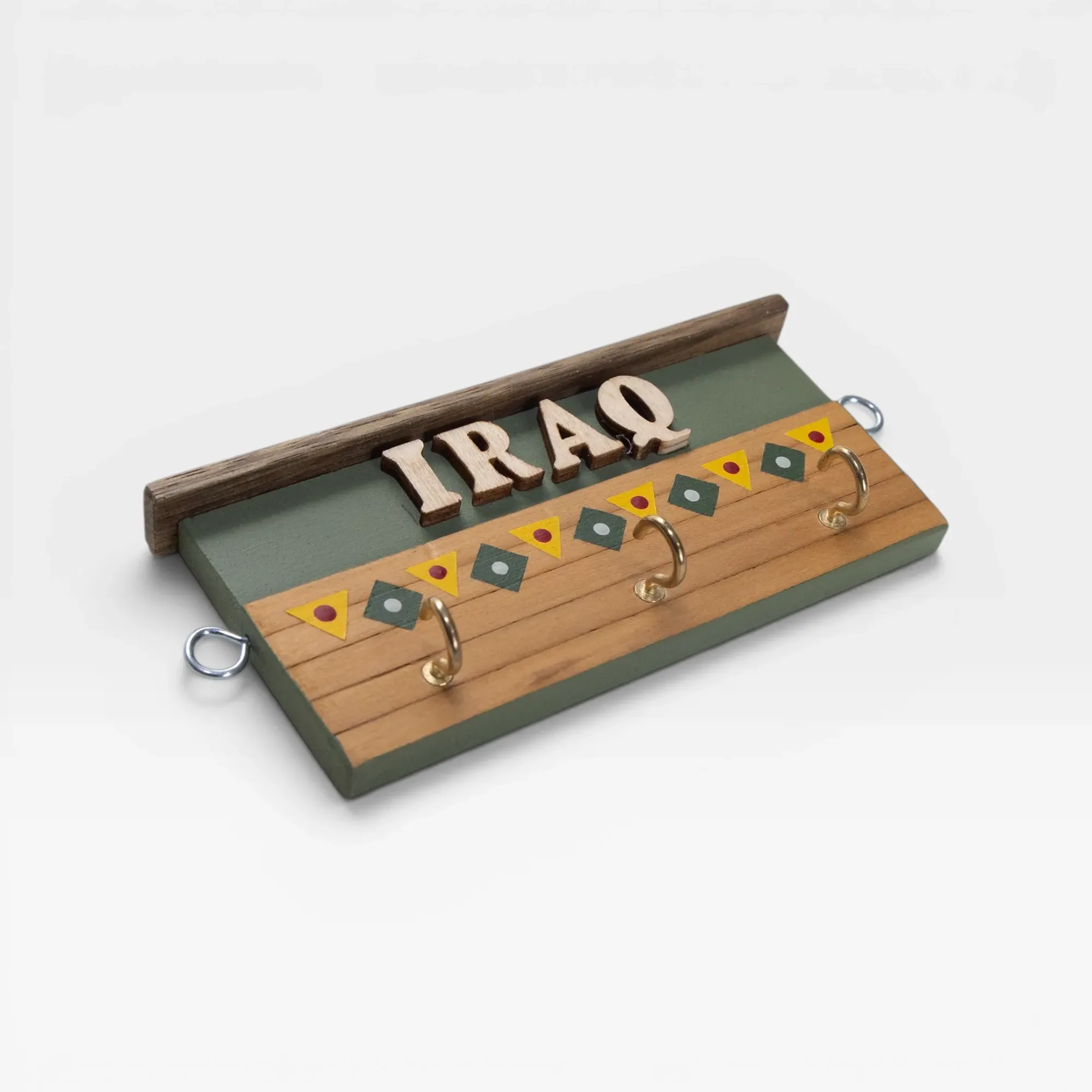 Personalized Wooden City Name Wall Key Holder - Iraq Design