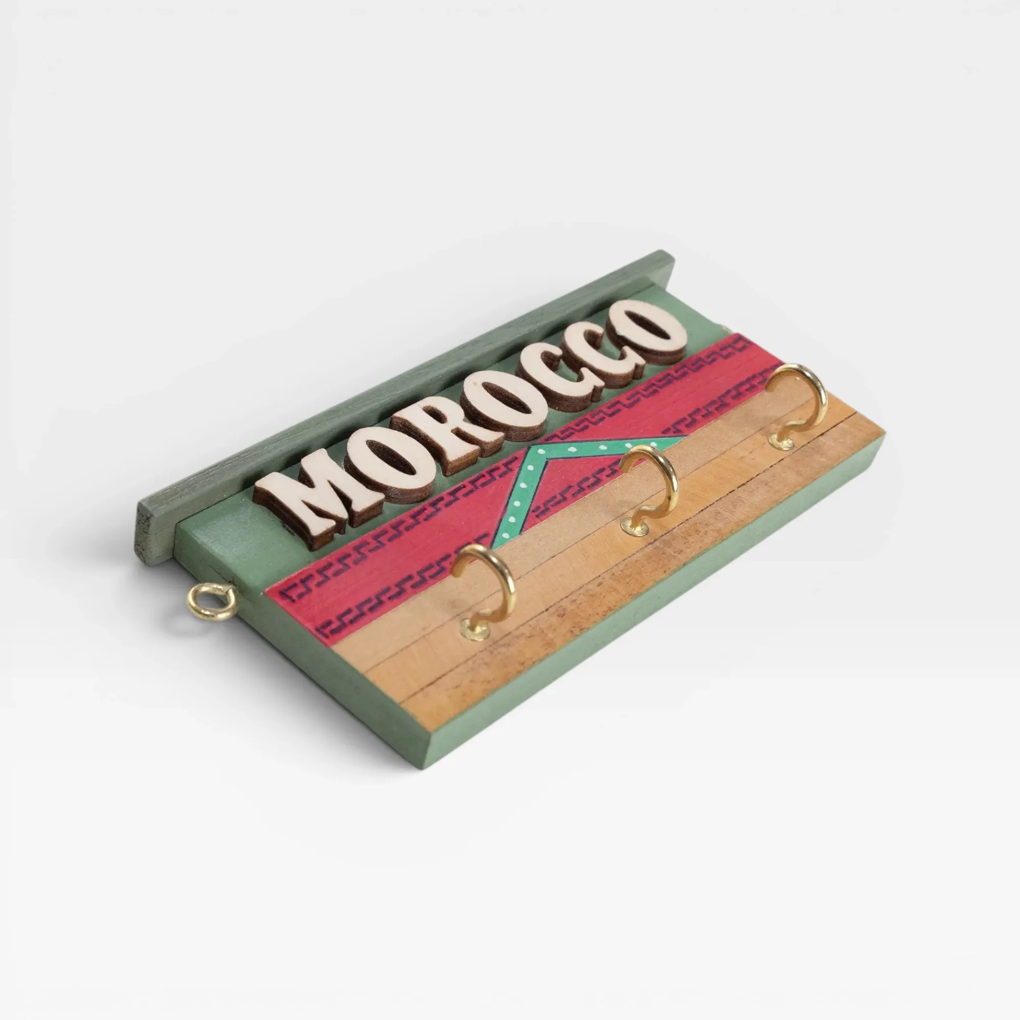 Personalized Wooden City Name Wall Key Holder - Morocco Design