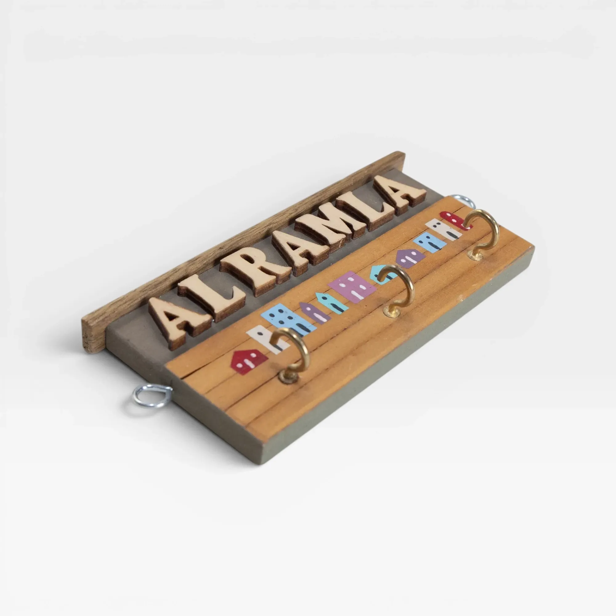 Personalized Wooden City Name Wall Key Holder - Al Ramla Design