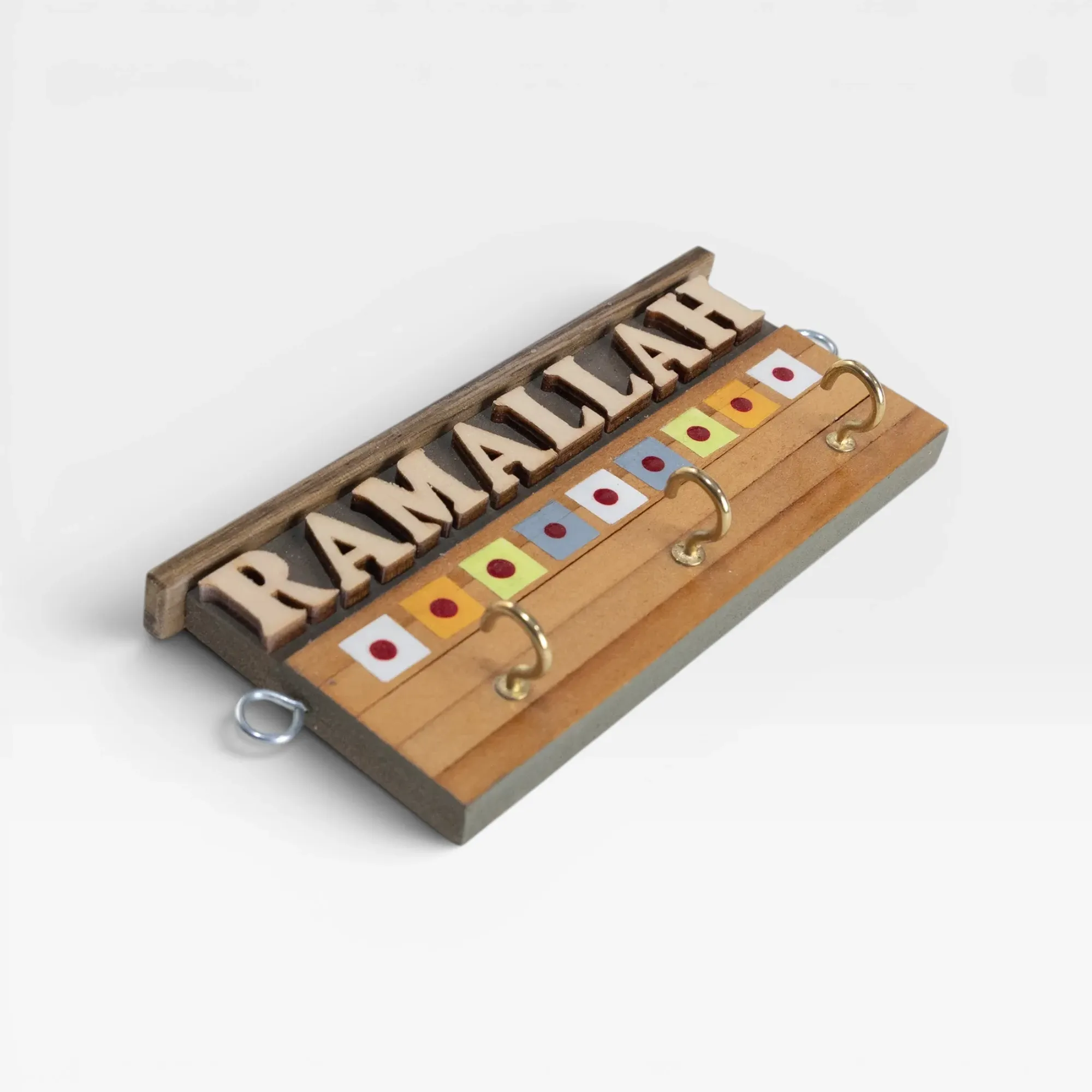Personalized Wooden City Name Wall Key Holder - Ramallah Design