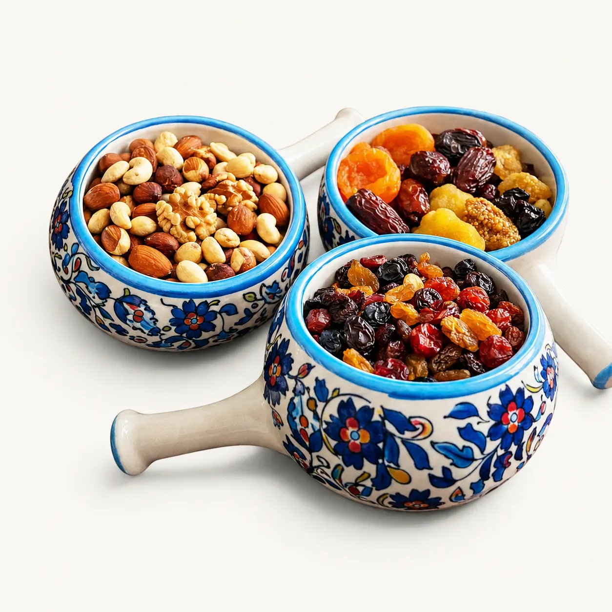Handmade Ceramic Snack Plate with Handle and Heritage Drawing