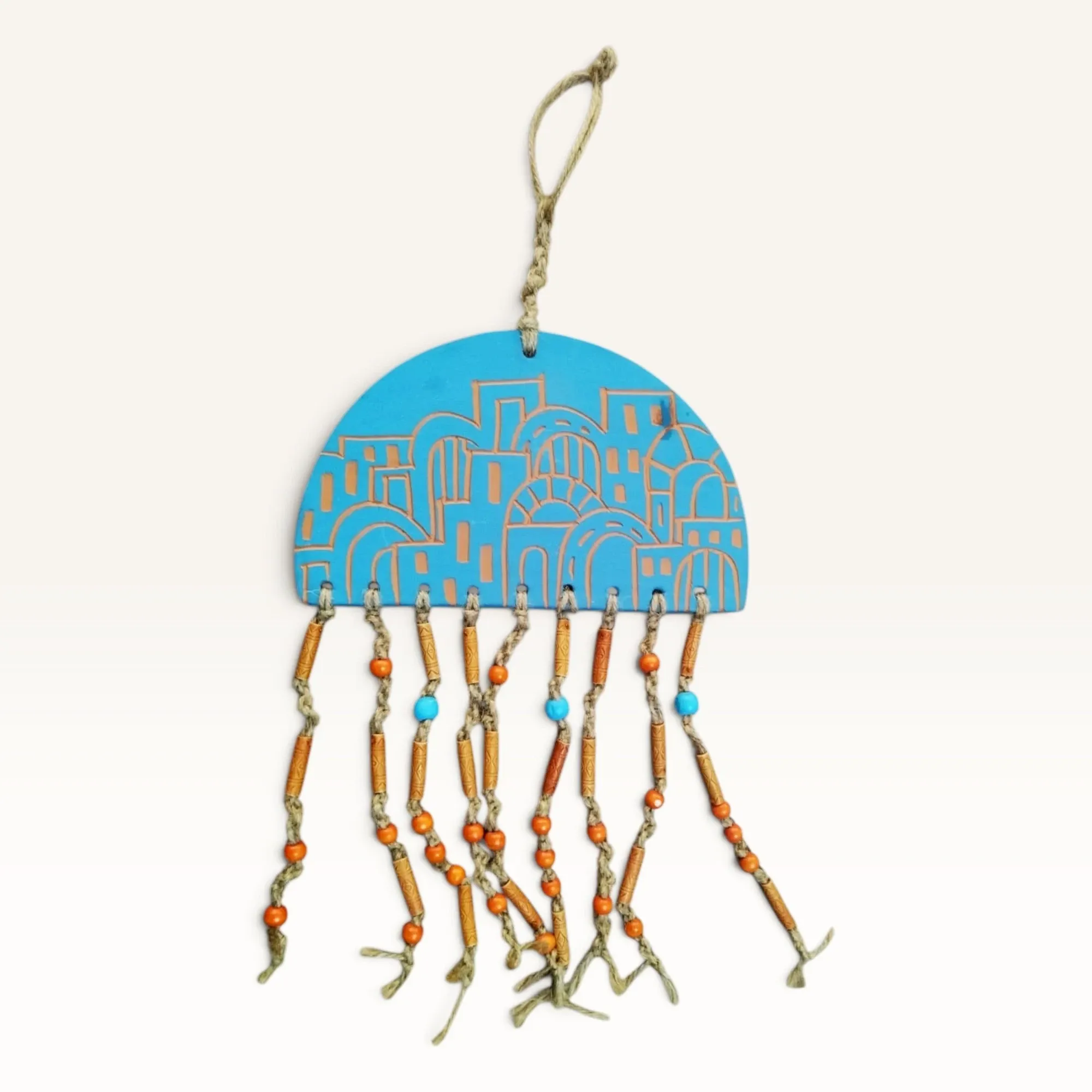Handmade Turquoise Ceramic Heritage Wall Hanging