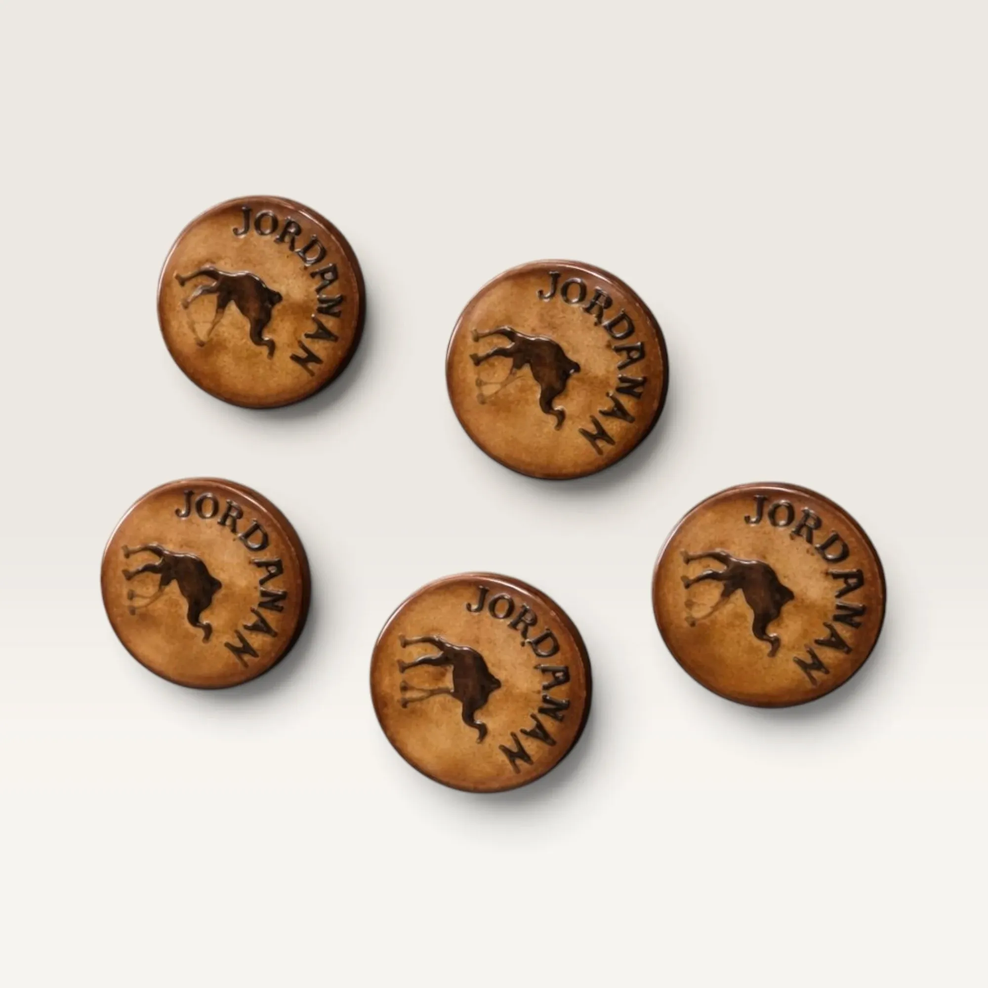 Round Brown Ceramic Camel Magnet with Raised Heritage Carving
